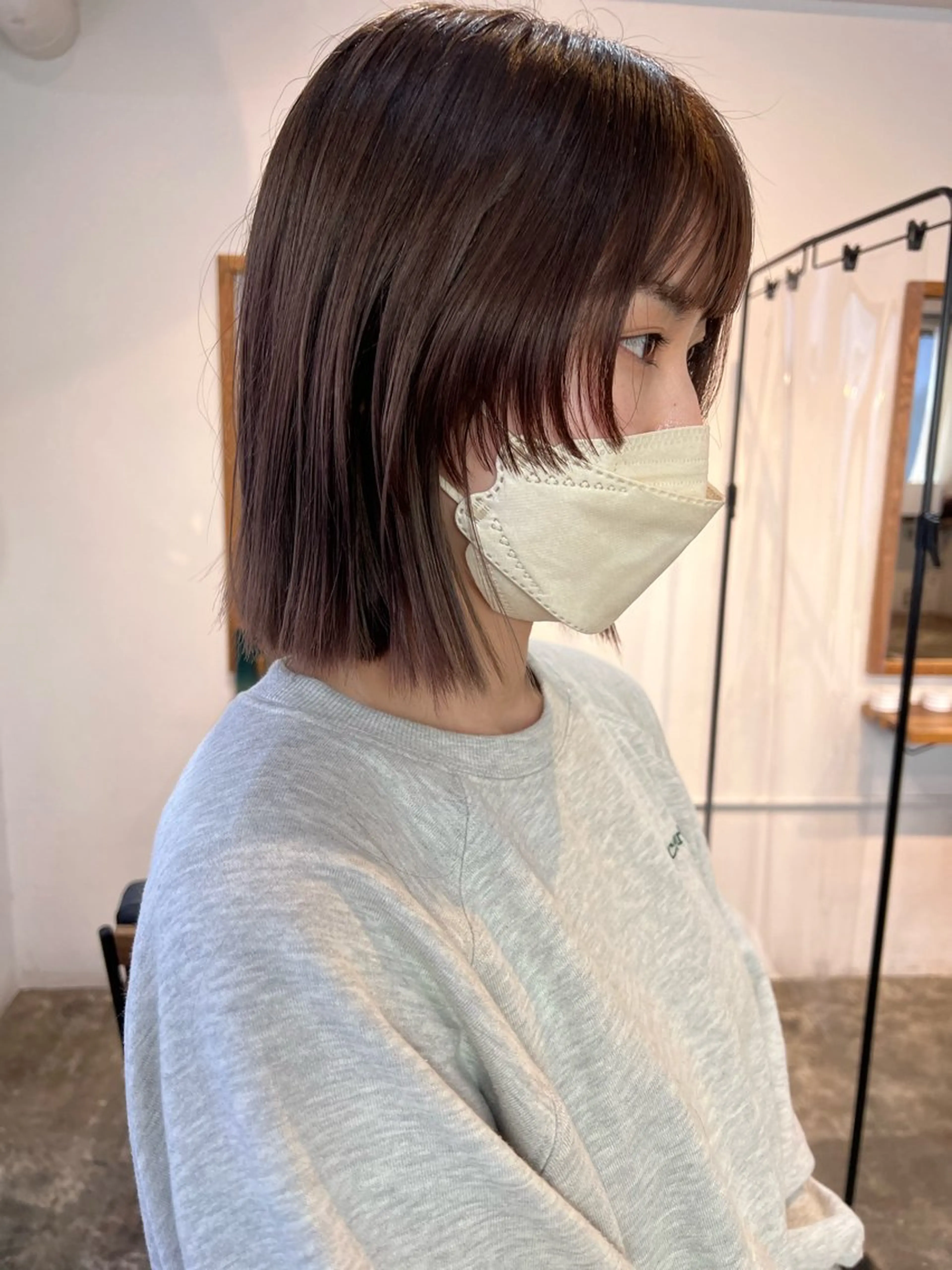 ミディアム レイヤーカット レイヤー:透けカラー :髪質改善🌼✨のヘアスタイル