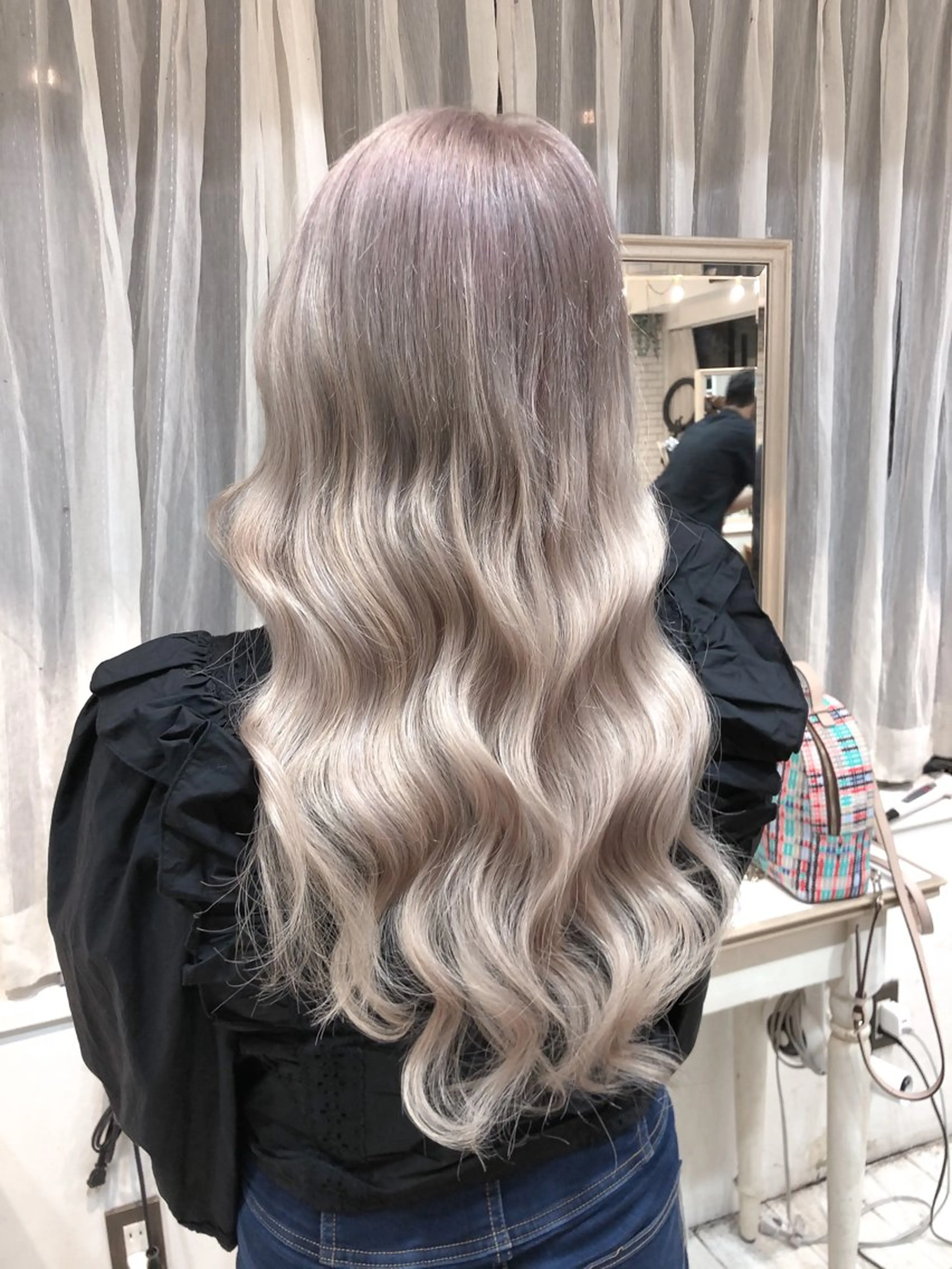 ロング カラー シールエクステ ブリーチ ケアブリーチ デザインカラー ダブルカラー 🦋韓国hair🦋 エクステ店長sakiのヘアスタイル