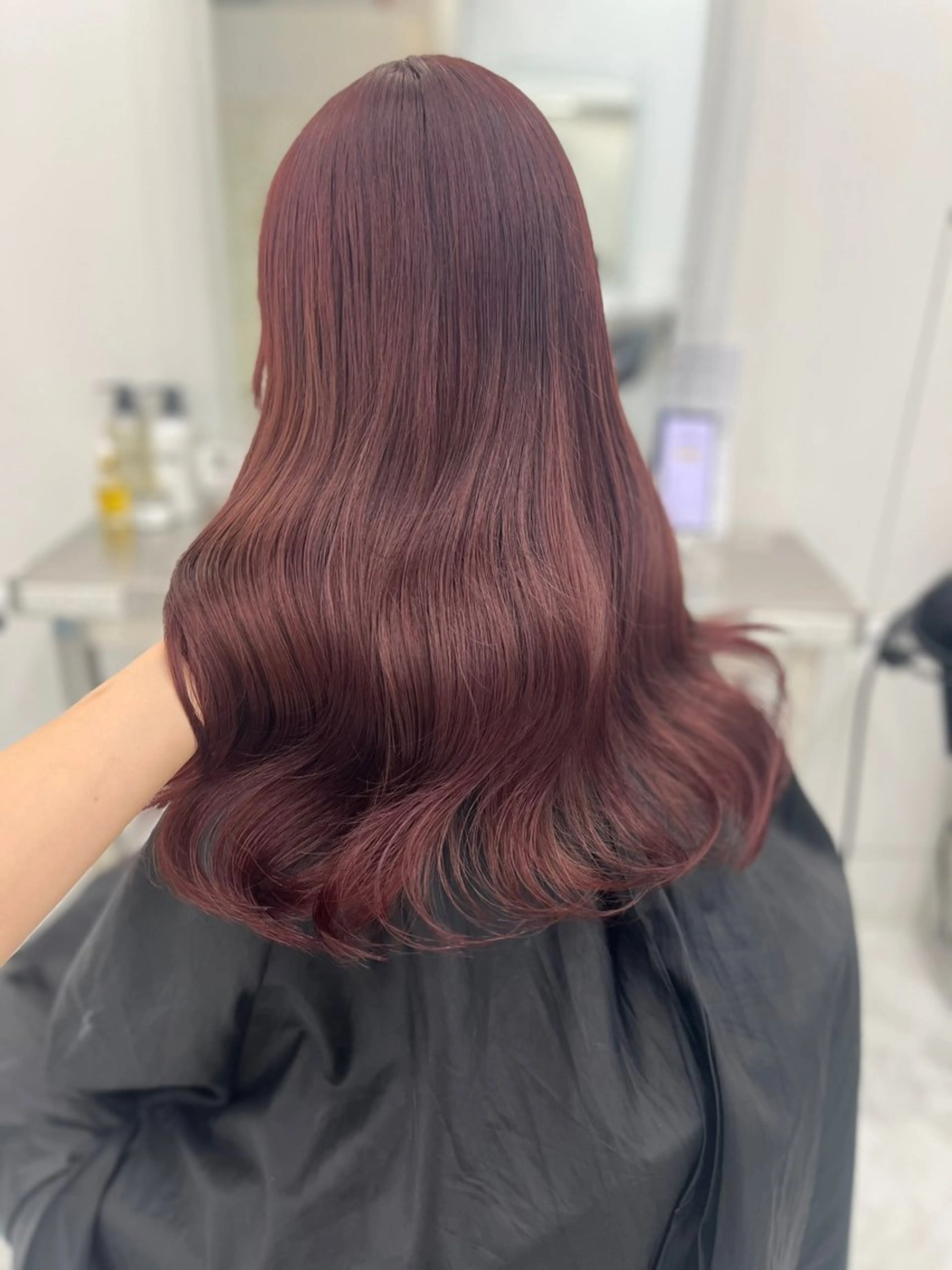 ロング カット ヘアカラー トリートメント ヘアセット 💗韓国暖色ヘア NO.1💗🪽のヘアスタイル