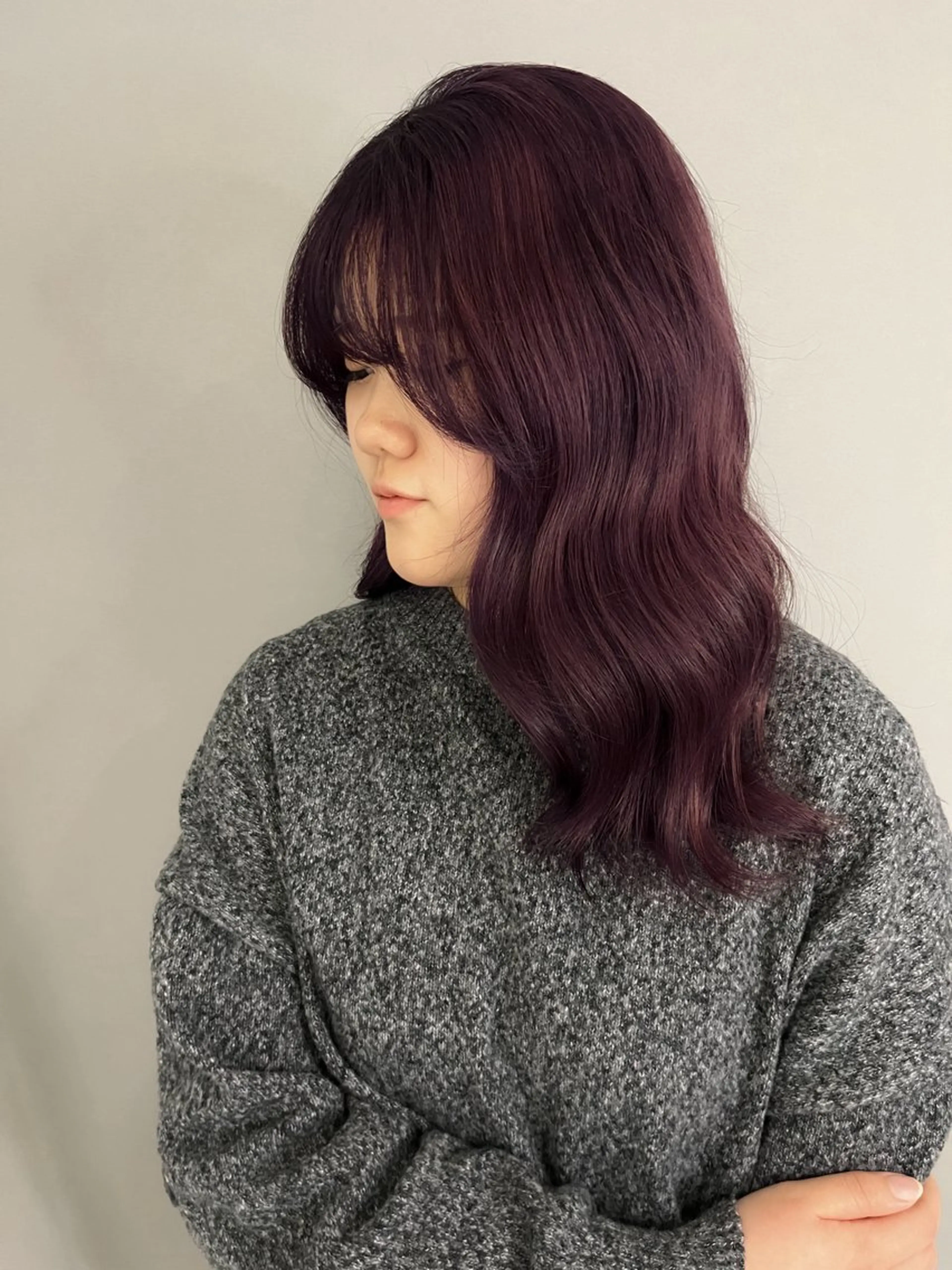 ミディアム カラー カット ヘアカラー トリートメント 坂本 理輝のヘアスタイル