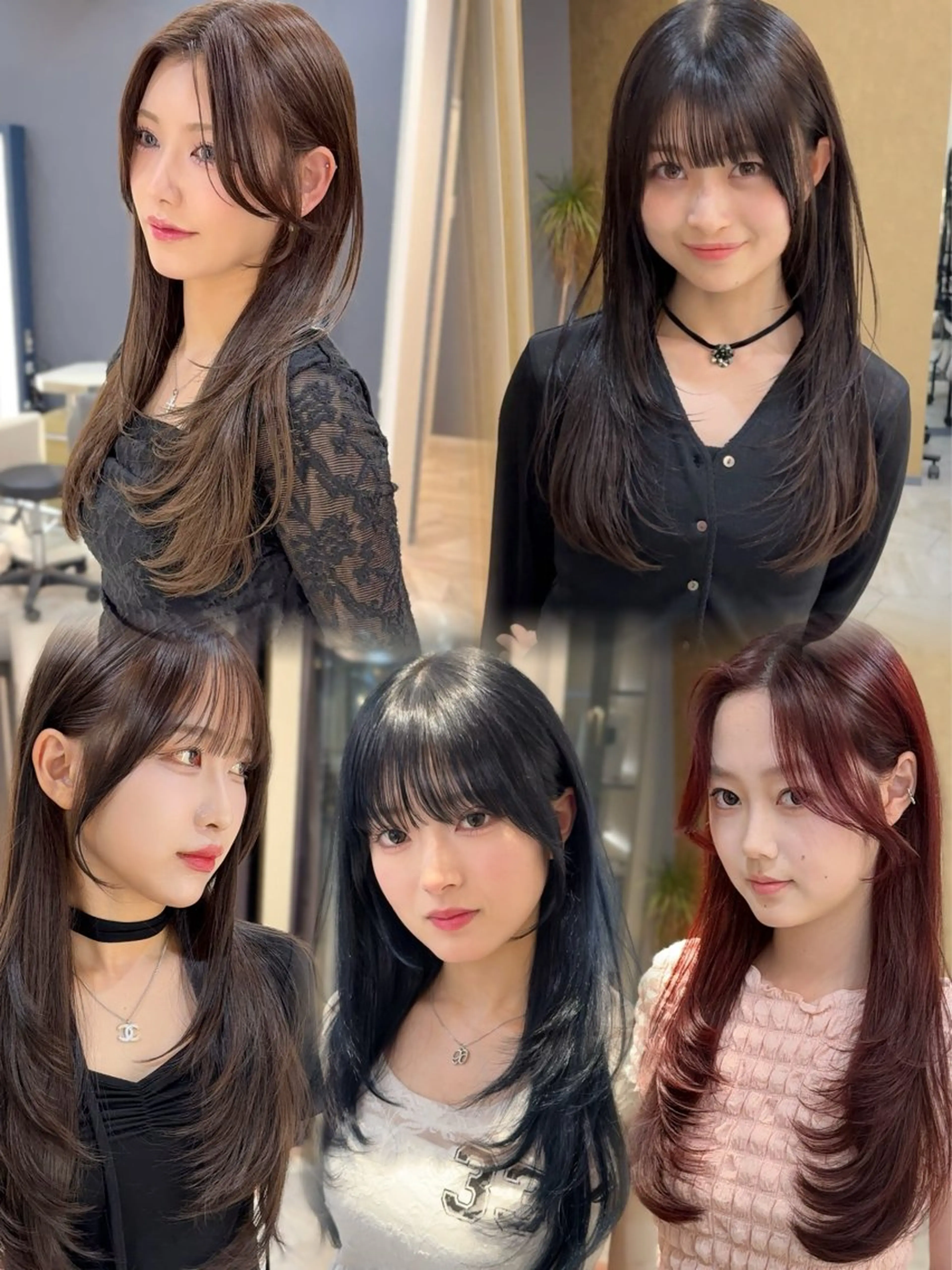 ロング 顔周りカット 韓国風ヘア レイヤーカット ロング カット ヘアカラー レイヤーカット職人/ TAIGAのヘアスタイル