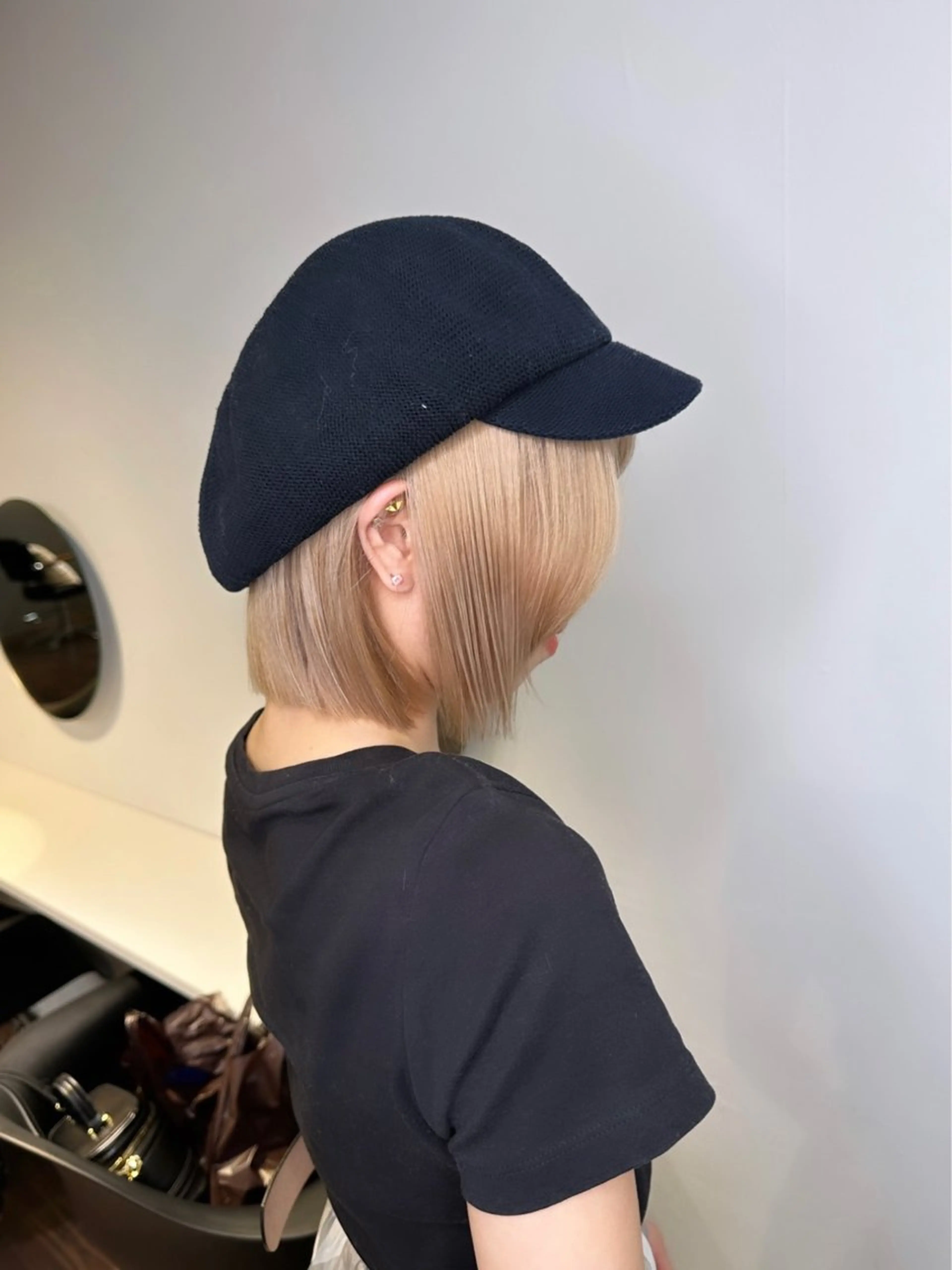 ミディアム カラー ヘアアレンジ ブリーチ ケアブリーチ ダブルカラー イヤリングカラー ハイトーンカラー カット ヘアカラー トリートメント 心斎橋ダブルカラー ボブ/レイヤーのヘアスタイル