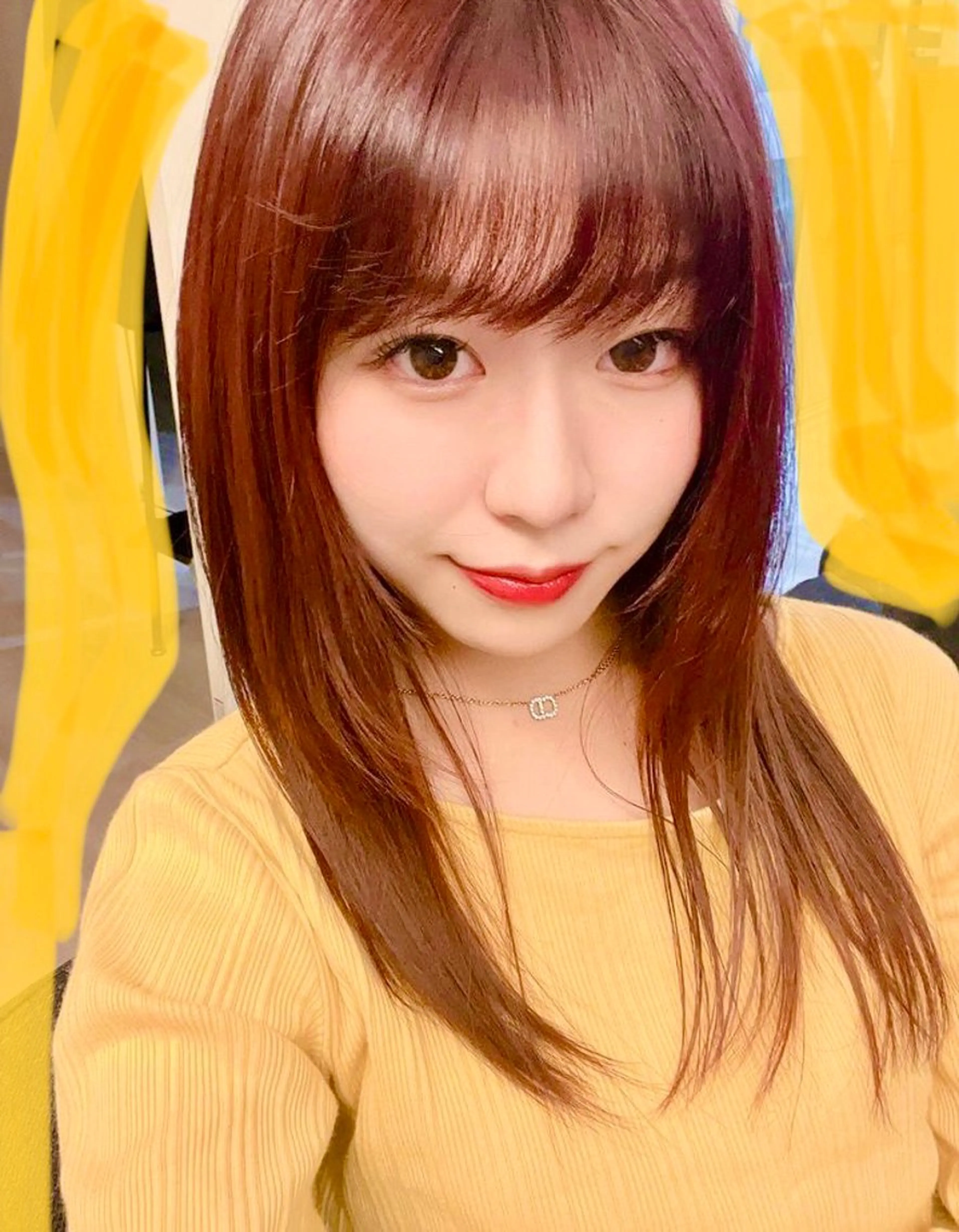 ロング カラー ピンクカラー エリア唯一🌈ᵕ̈* 派手髪モリヤ🌺のヘアスタイル