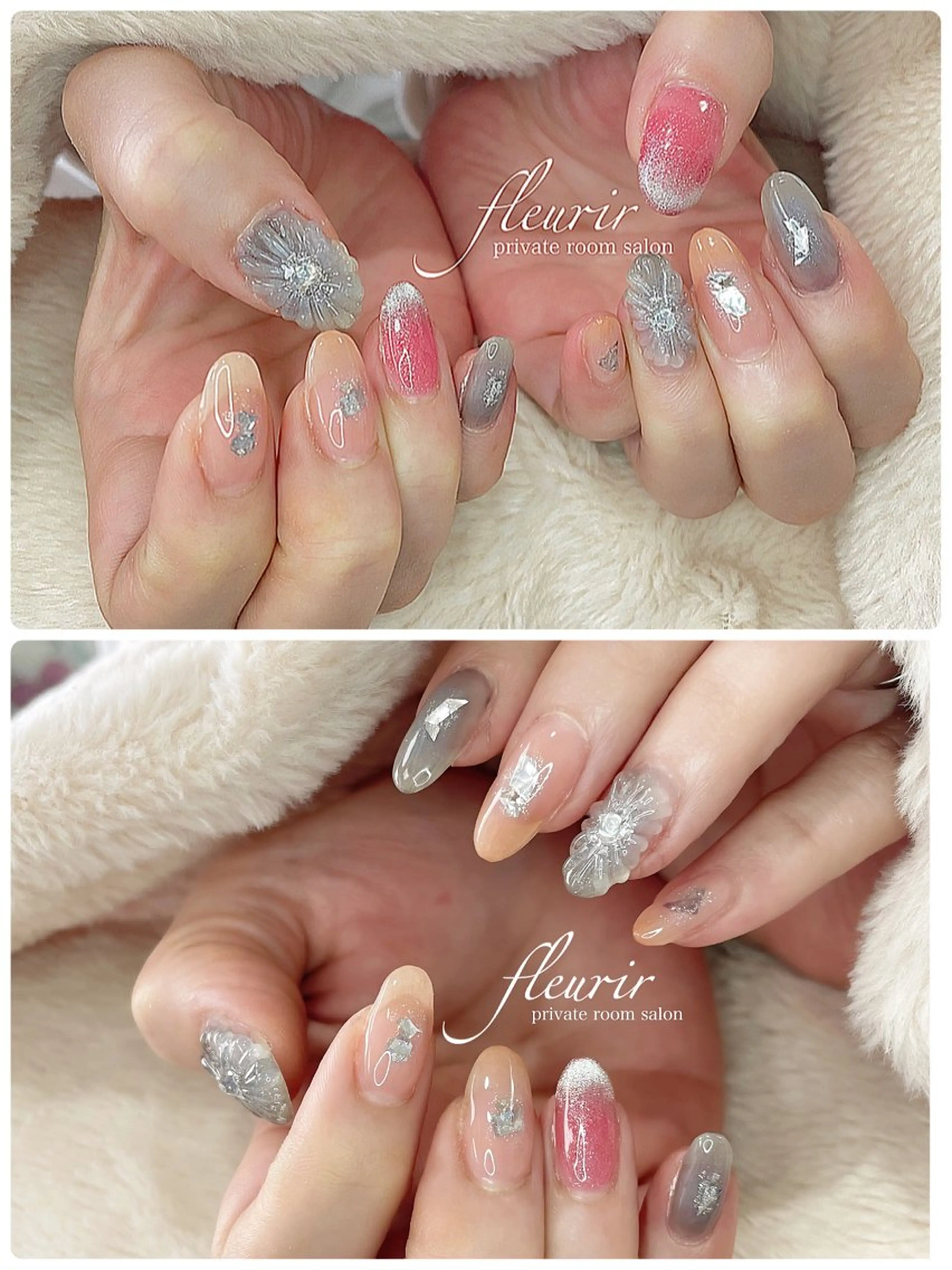 ネイル フラワーネイル フルリール 【プライベートサロンのネイルデザイン