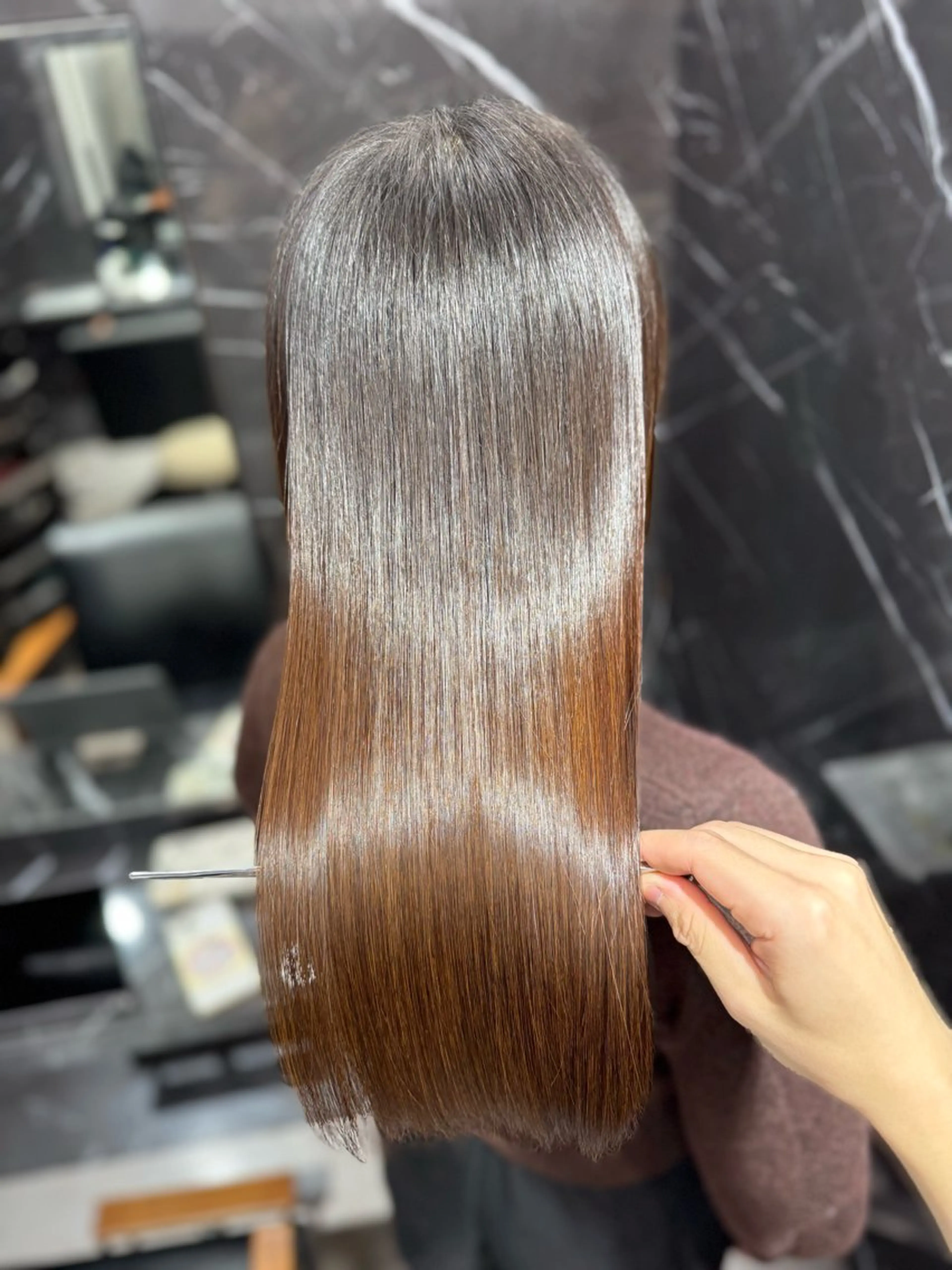 ロング 縮毛矯正 JIN|乾かしただけ 美髪矯正本格髪質改善のヘアスタイル
