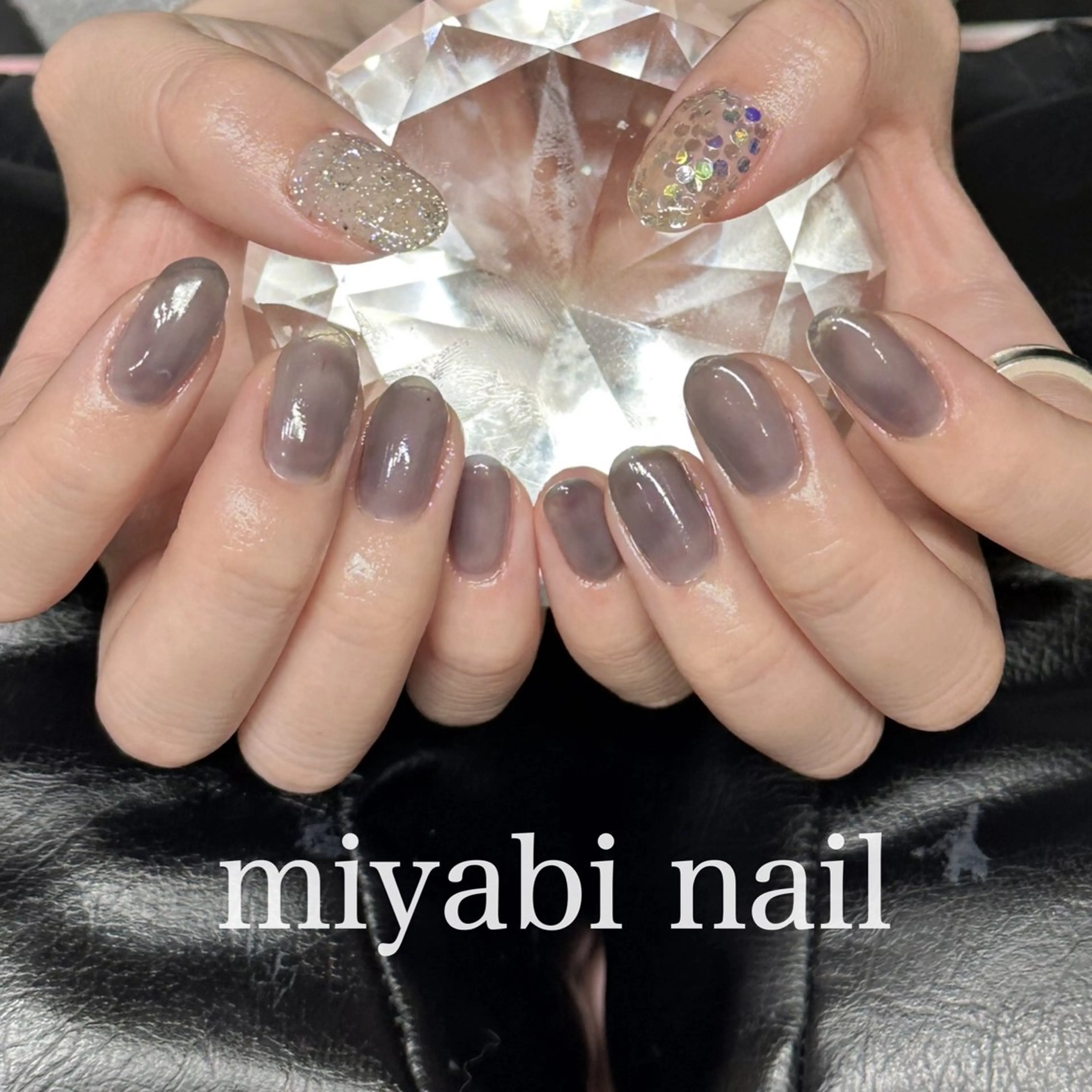 ネイル アートネイル ジェルネイル キラキラネイル ラメ(グリッター) 持ち込み ハンドネイル miyabi nail 桂川駅近くのネイルデザイン