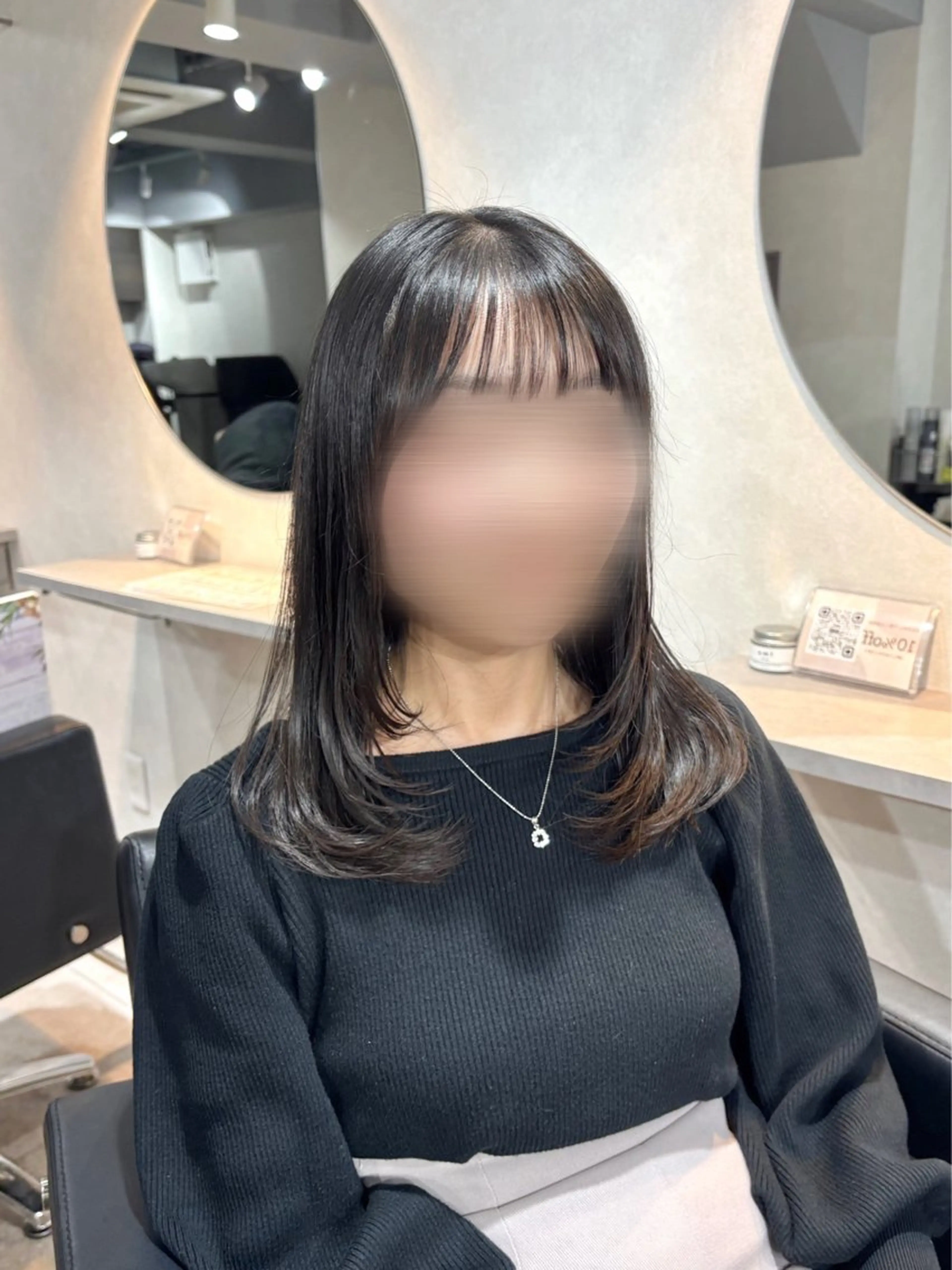 セミロング 顔まわりレイヤー レイヤーカット 小顔カット lmu by if所属・程塚七海 /韓国風レイヤー🎀のヘアスタイル