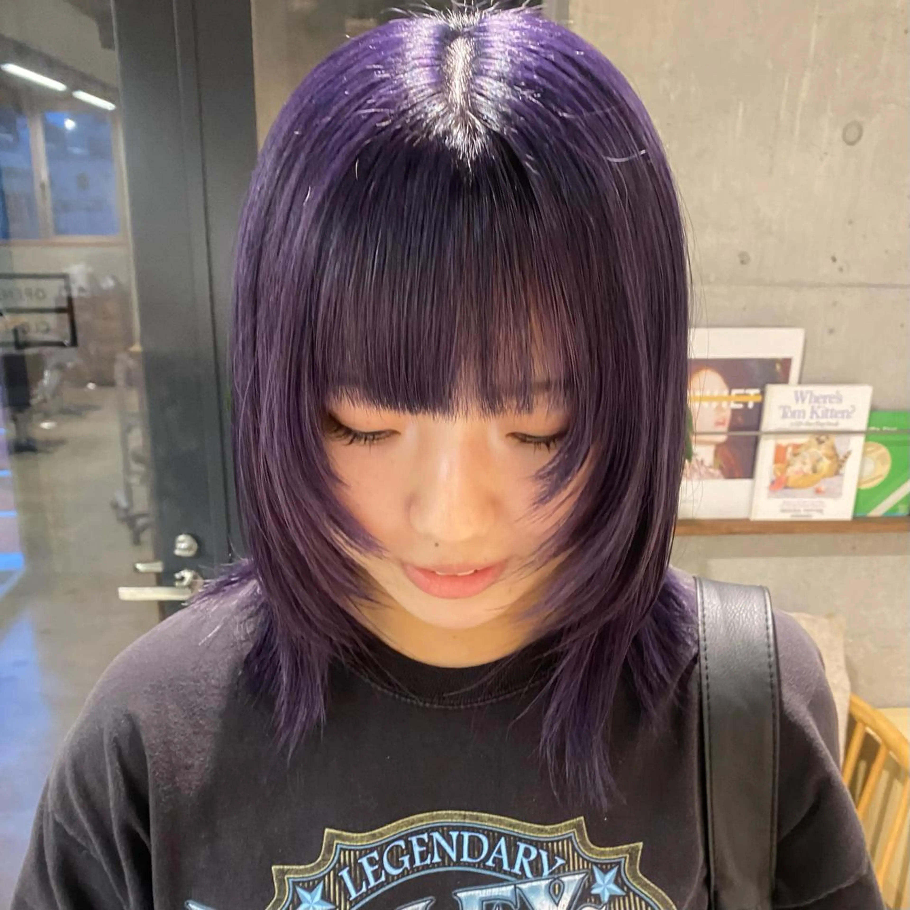 ミディアム カラー ヘアカラー トリートメント Yahiko ハイトーンのヘアスタイル