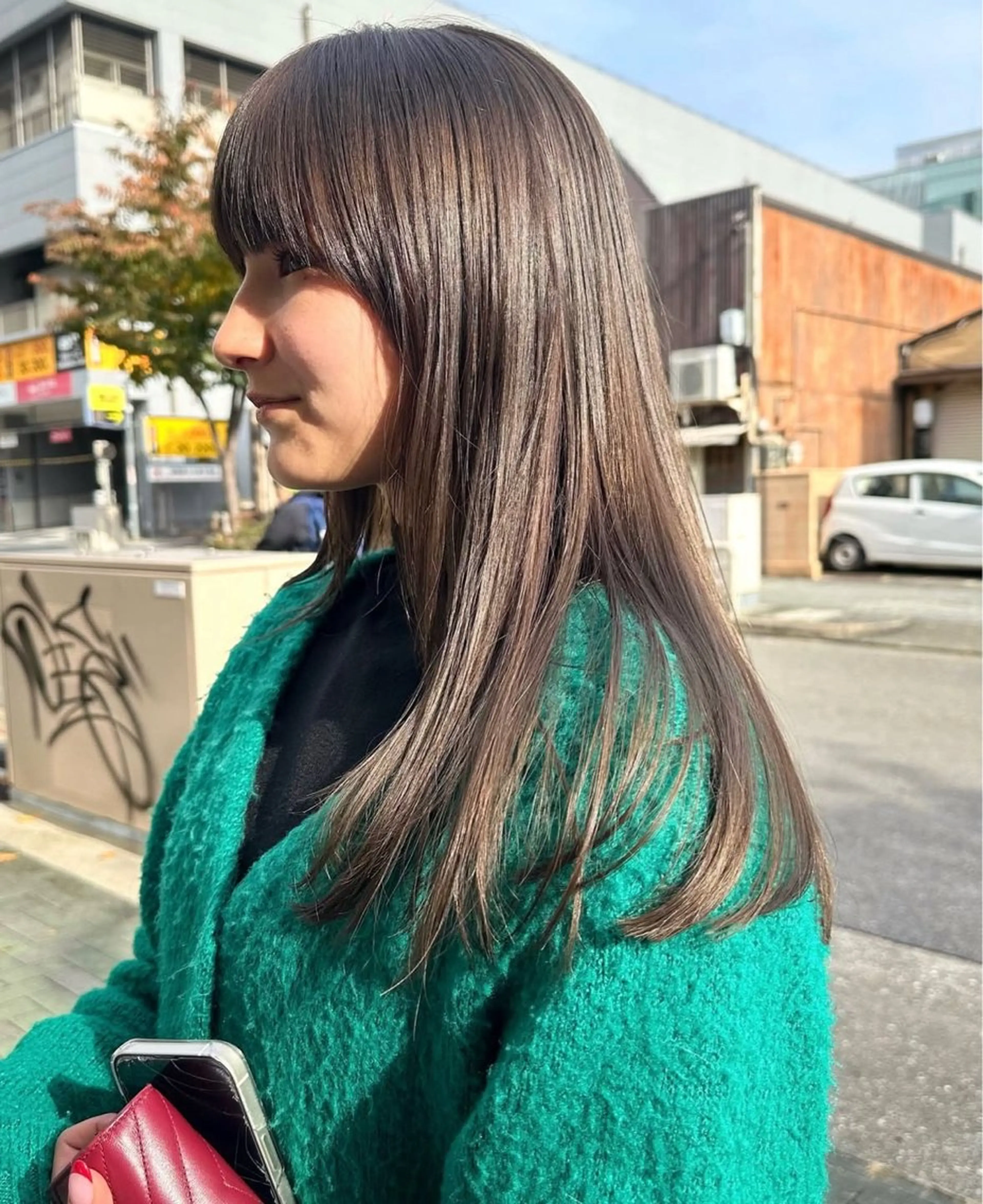 ミディアム カラー ベージュカラー カット ヘアカラー 榛地 渉馬のヘアスタイル