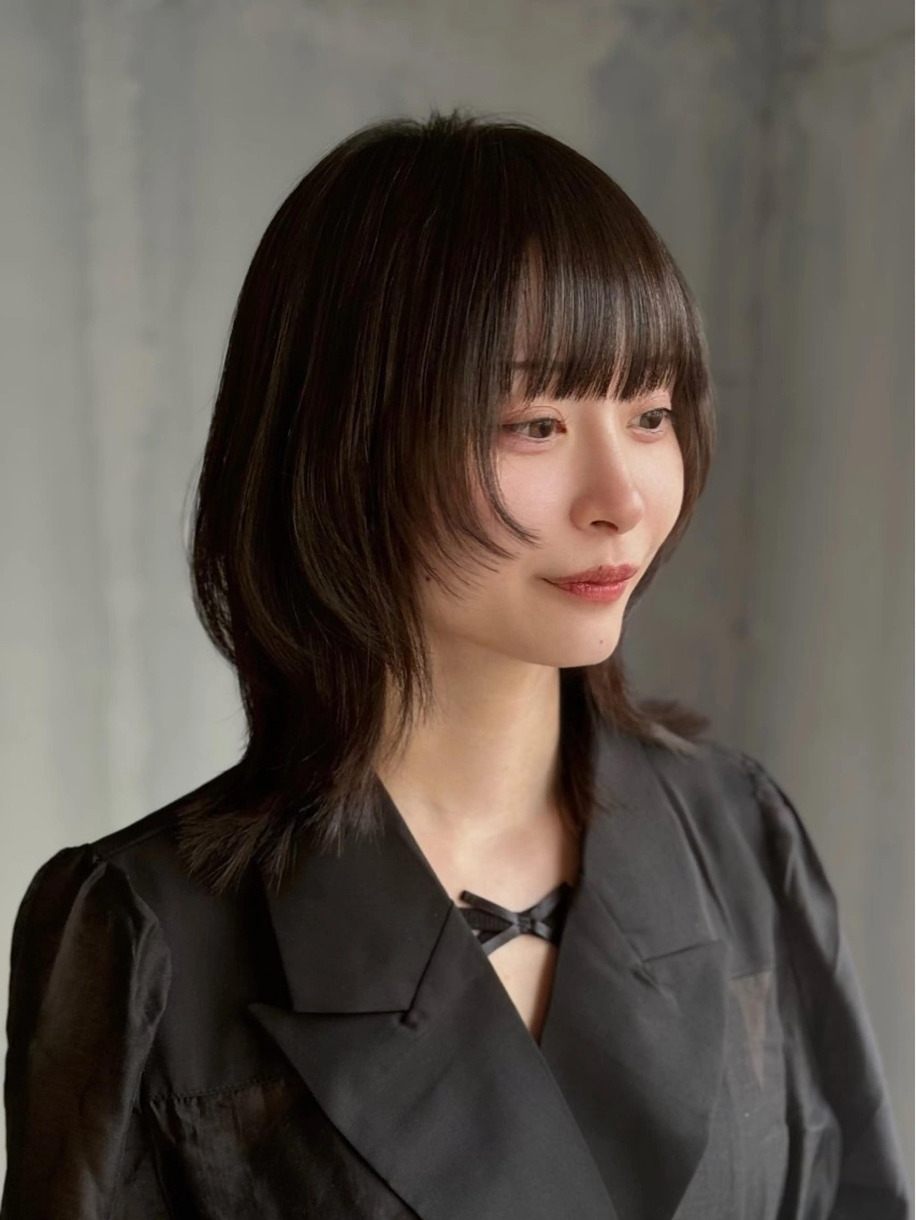 ミディアム レイヤーカット ウルフカット ウルフレイヤー カット ウルフ/レイヤー /パーマ　ナユタのヘアスタイル