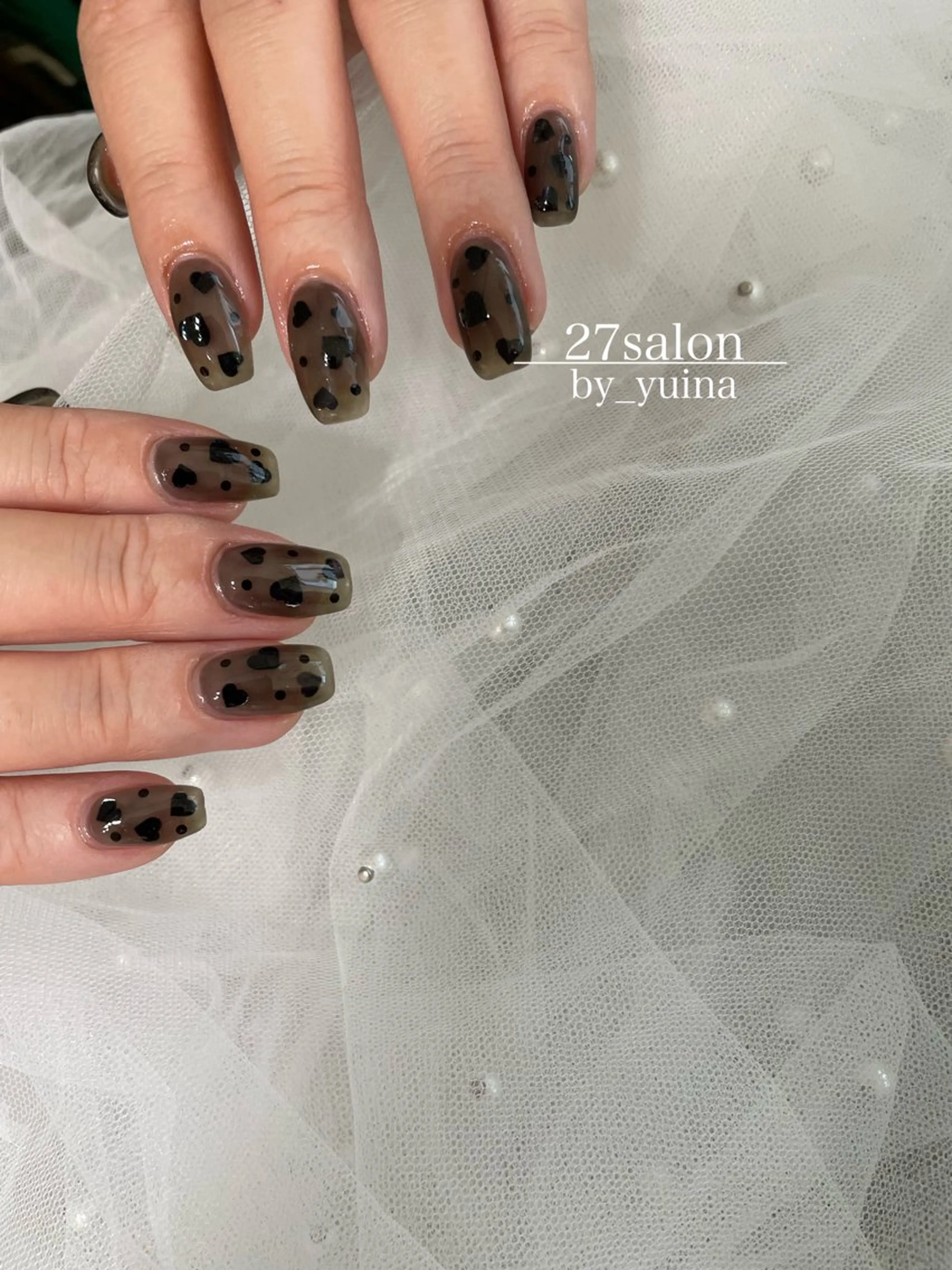 ネイル ハート ハンドネイル 27salon yuinaのネイルデザイン