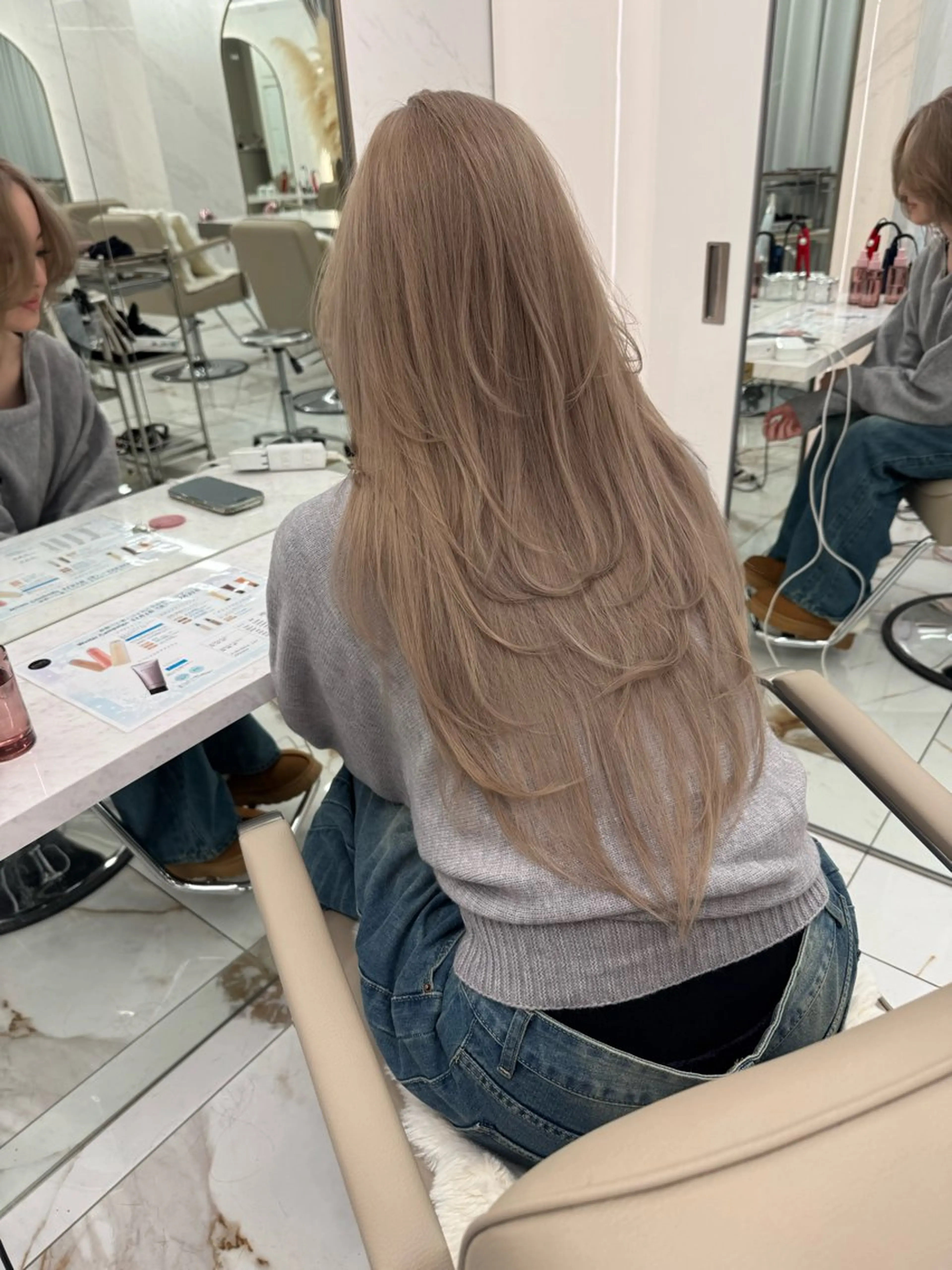 ロング カラー ヘアカラー ヘアセット 栄美容師 ケントのヘアスタイル