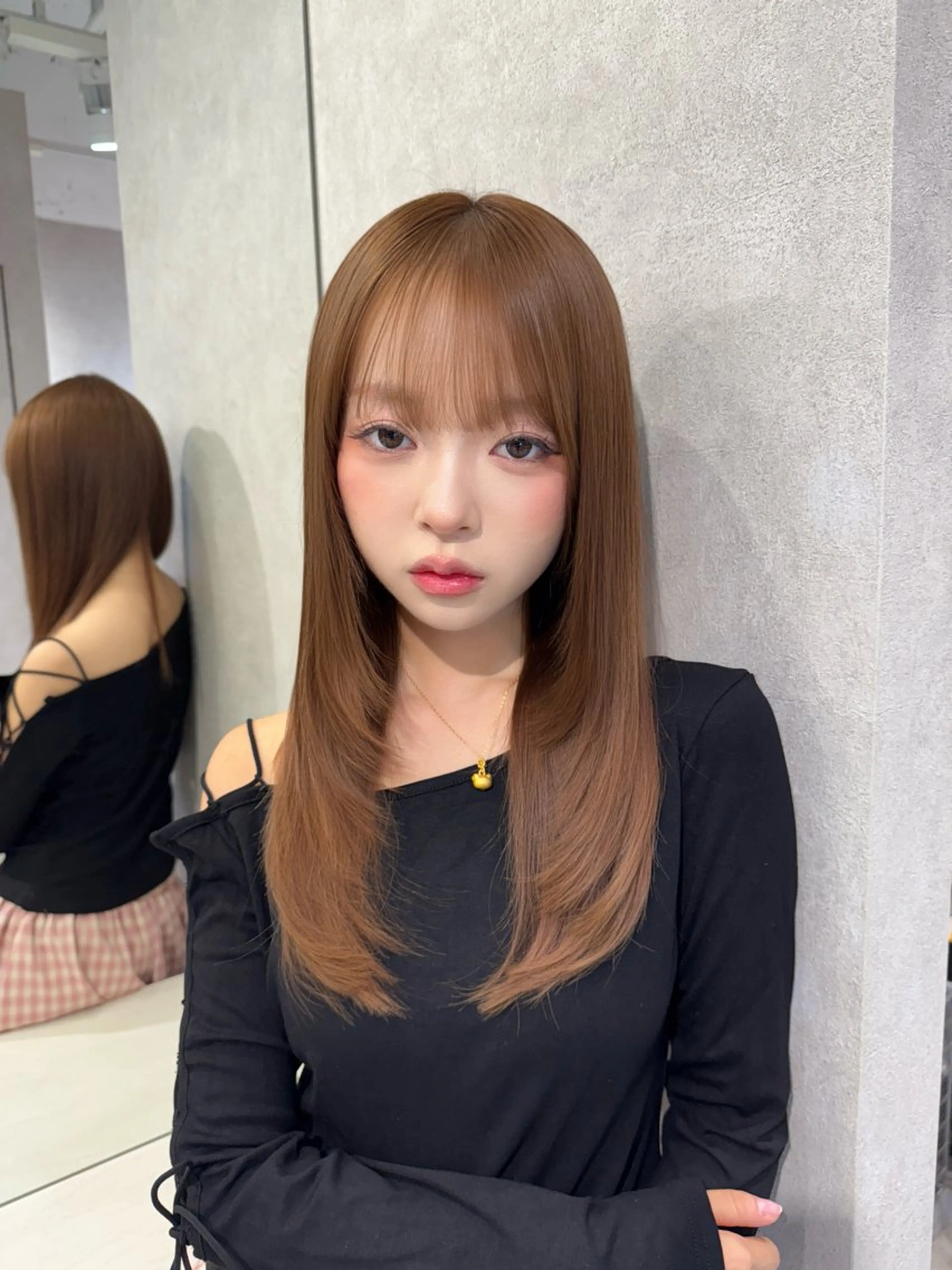 セミロング カラー カット ヘアカラー トリートメント RIN/韓国レイヤー /ハッシュカットのヘアスタイル