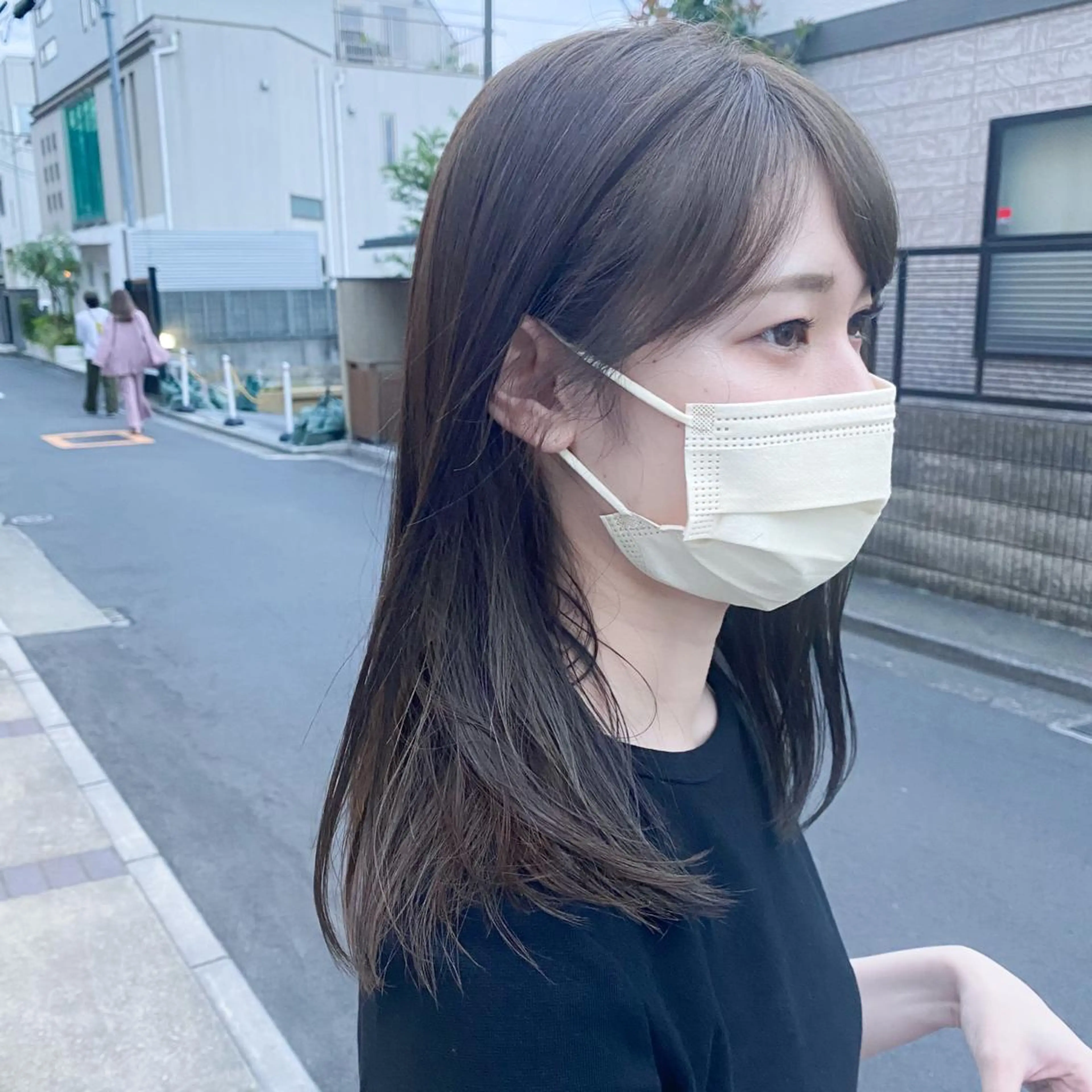 セミロング カラー 艶髪ブリーチ 永井竜也のヘアスタイル