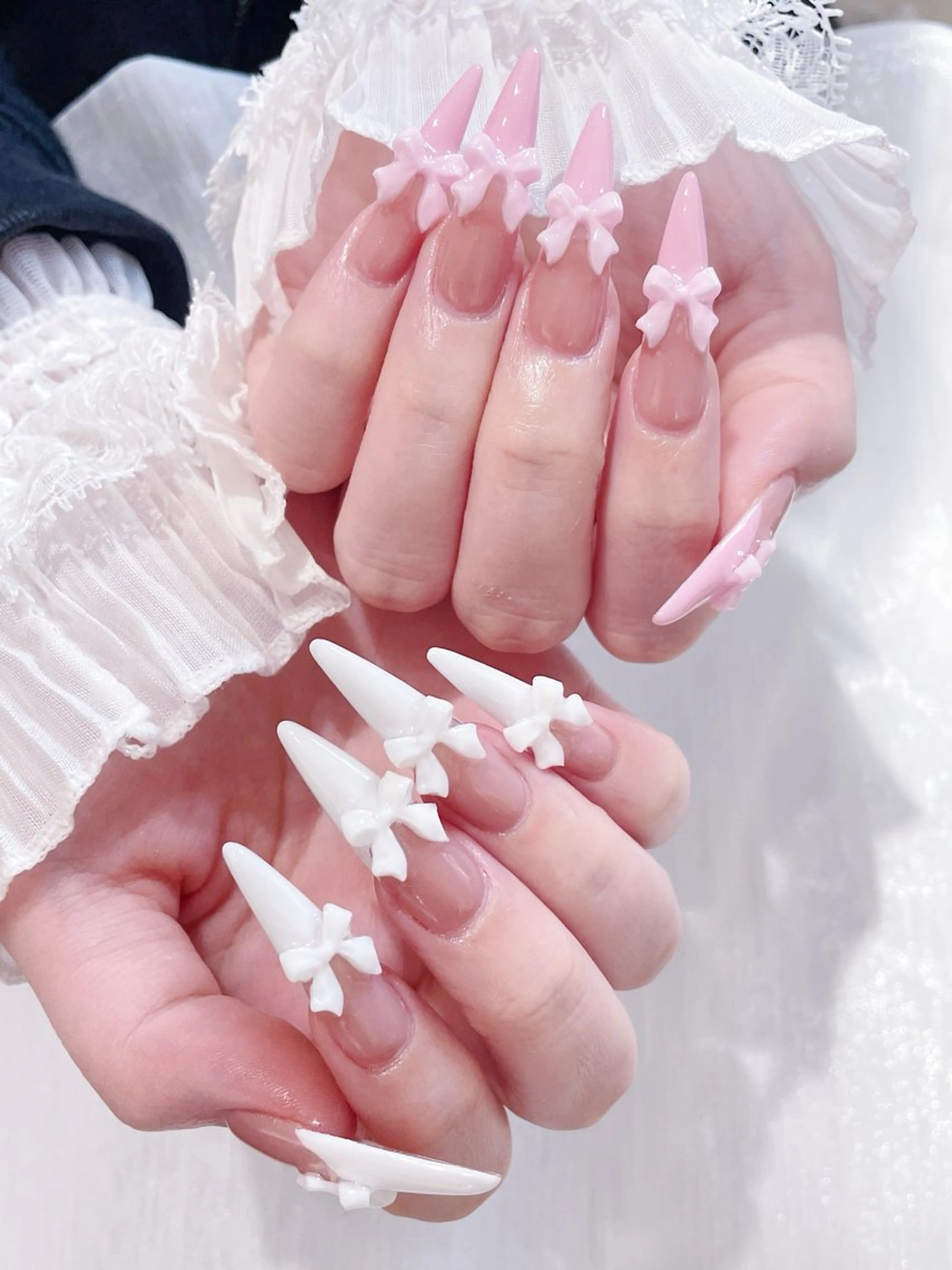 ネイル チークネイル 長さ出し フラワーネイル フレンチネイル ガーリー Sun Nail 池袋のエステ・リラクイメージ
