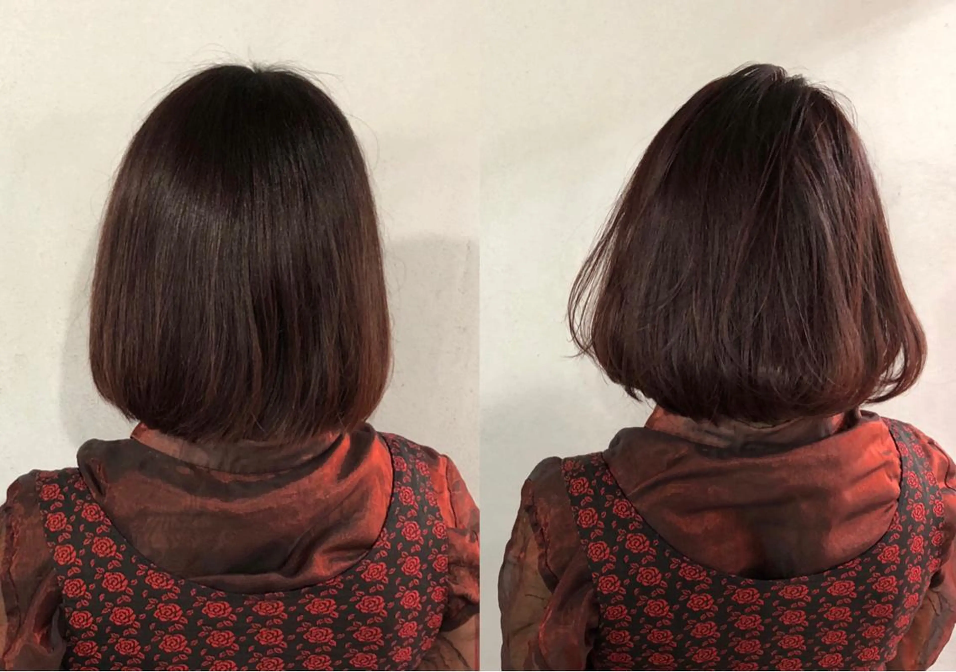 ミディアム カラー ボルドーカラー ヘアカラー トリートメント ボブ/ショート/ 白髪染め/メンズ葛西のヘアスタイル