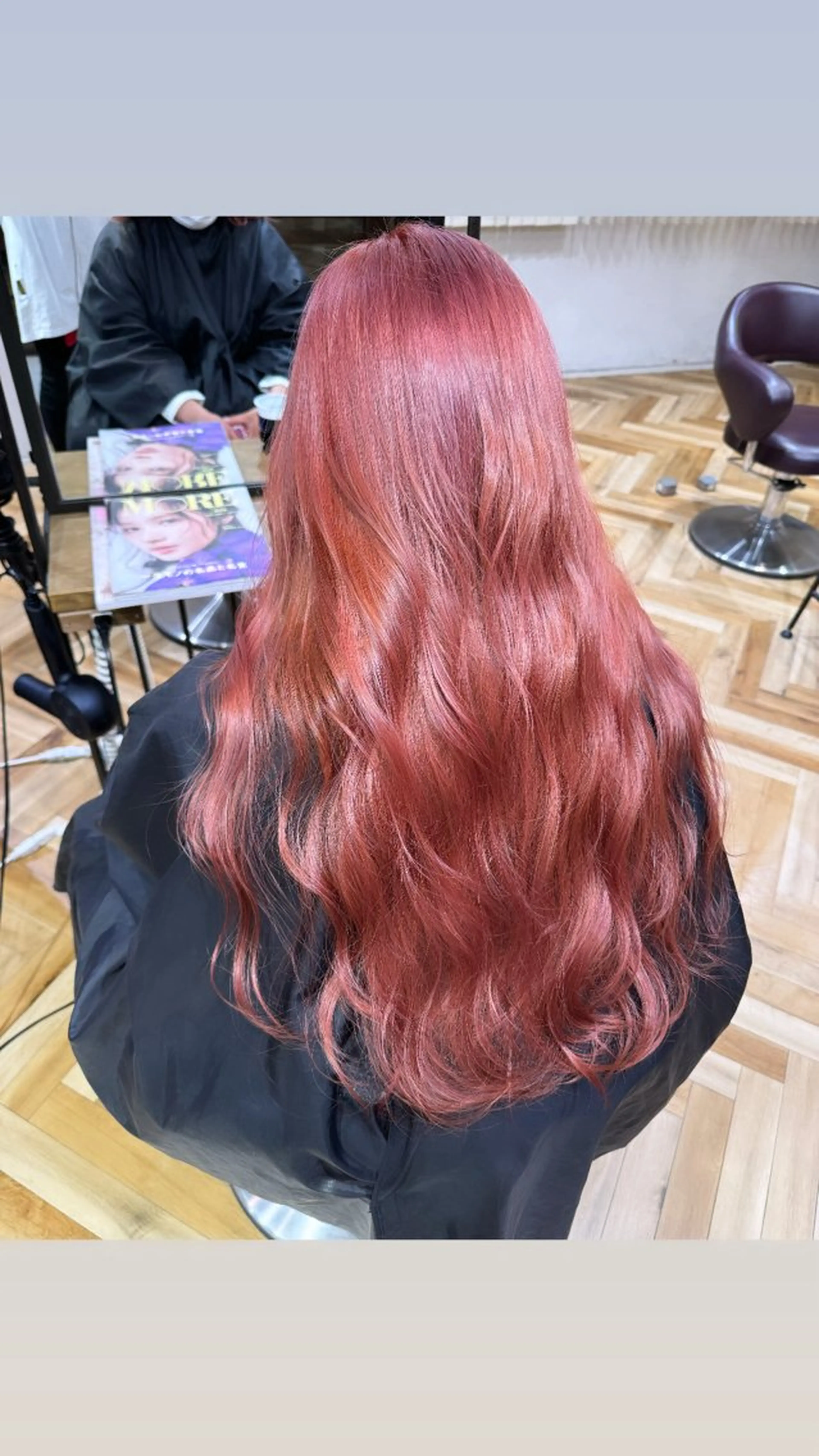 ロング カラー パーマ ピンクカラー ヘアカラー LUCK本厚木 浦住 貴大のヘアスタイル