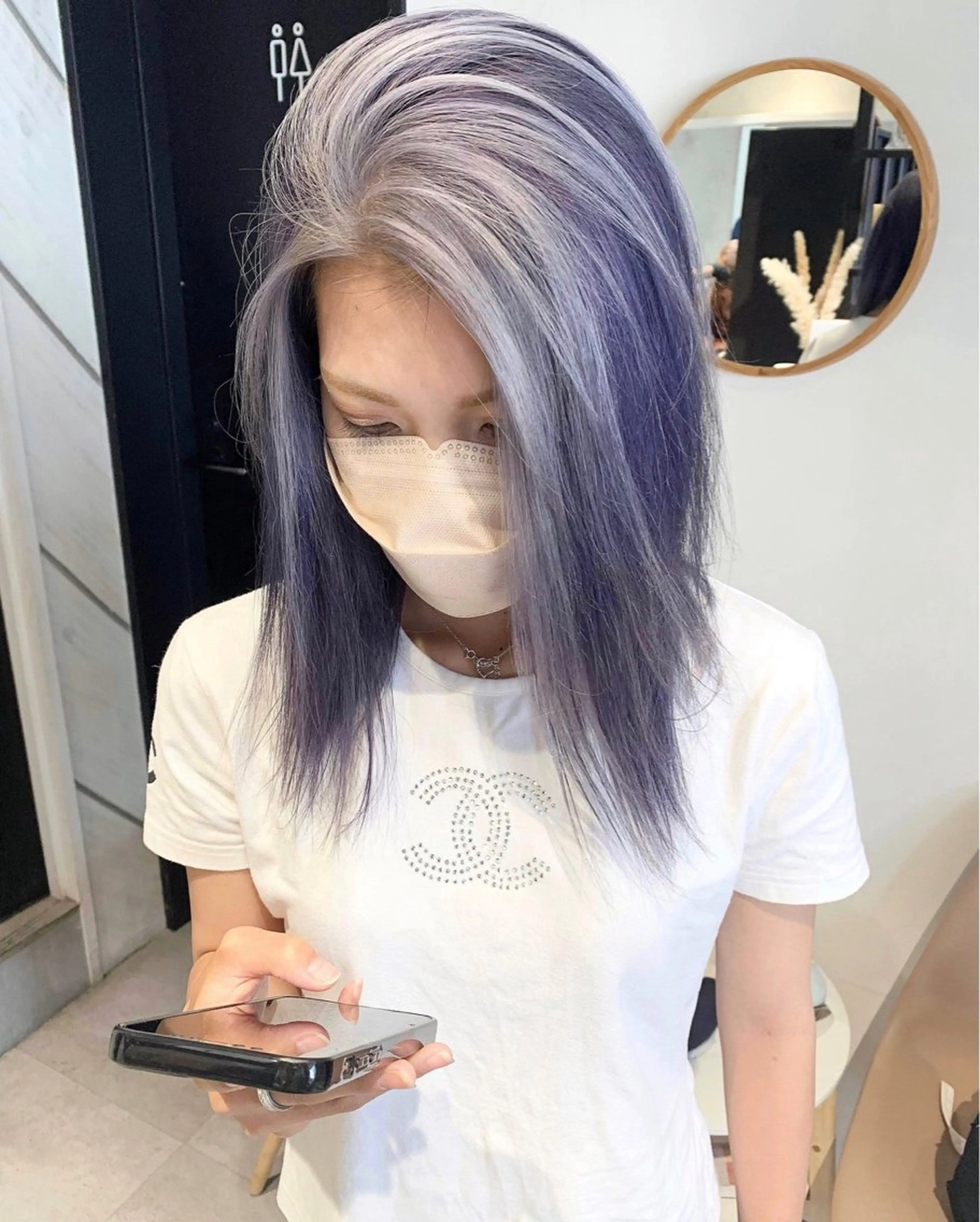 カラー kanta 梅田 韓国ハイトーンのヘアスタイル