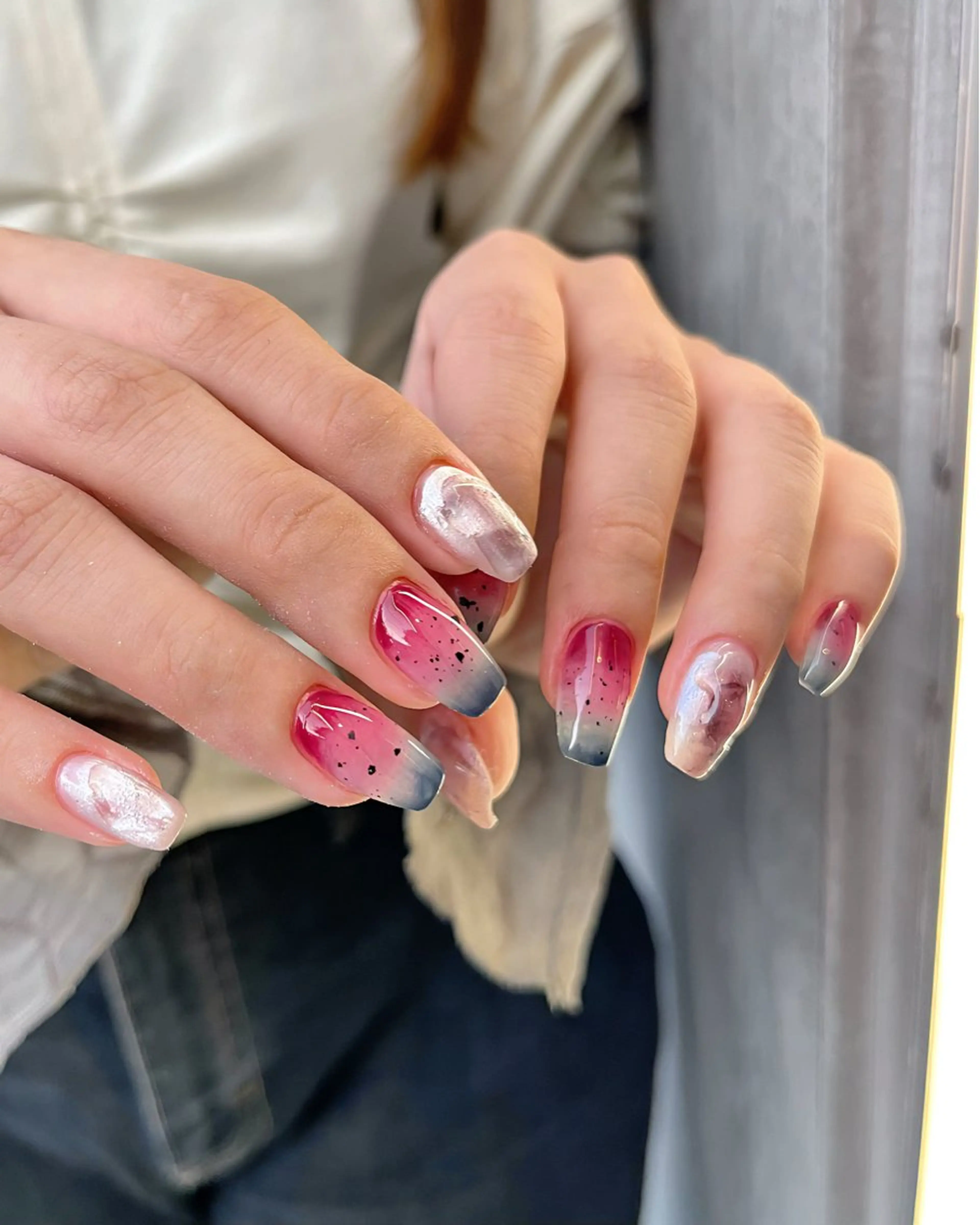 ネイル グラデーション マグネットネイル ニュアンスネイル ワンカラーネイル ハンドネイル 🫧OPELIA NAIL渋谷🫧のネイルデザイン