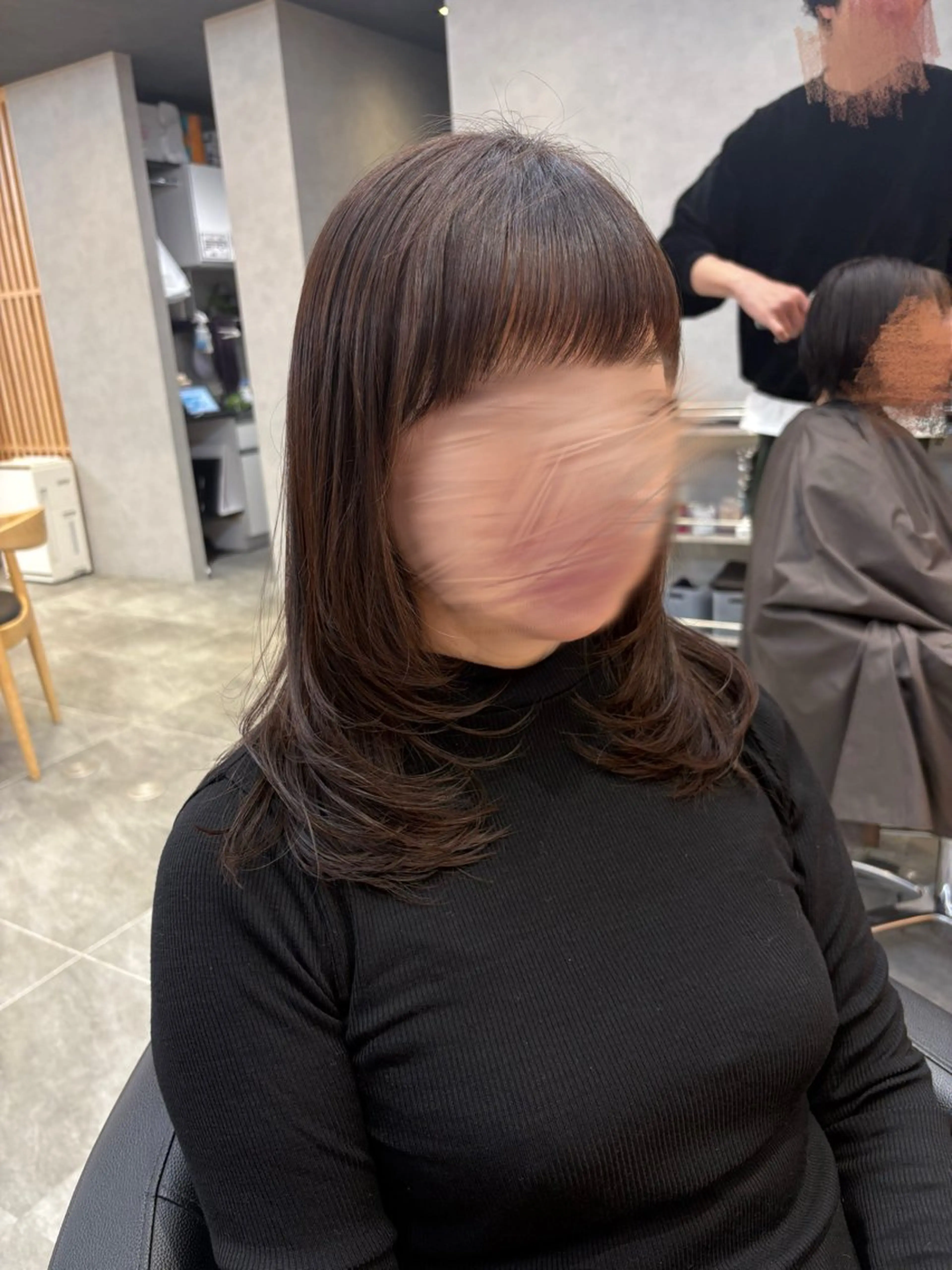 ミディアム カット トリートメント ヘッドスパ ヘアセット nana【艶髪】/ 顔まわり/縮毛矯正のヘアスタイル