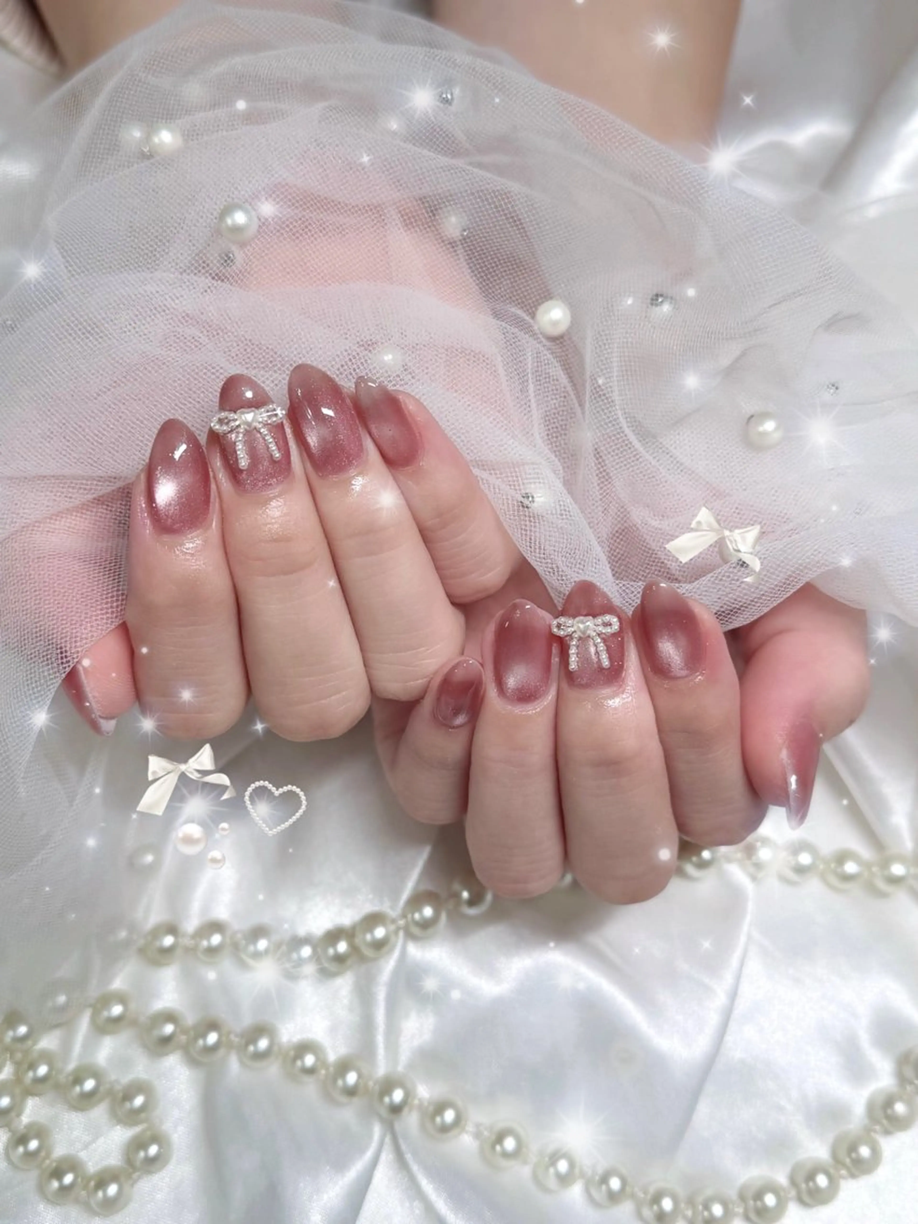 🎀ハンドオフあり🤍マグネットワンカラーネイル🎀の写真