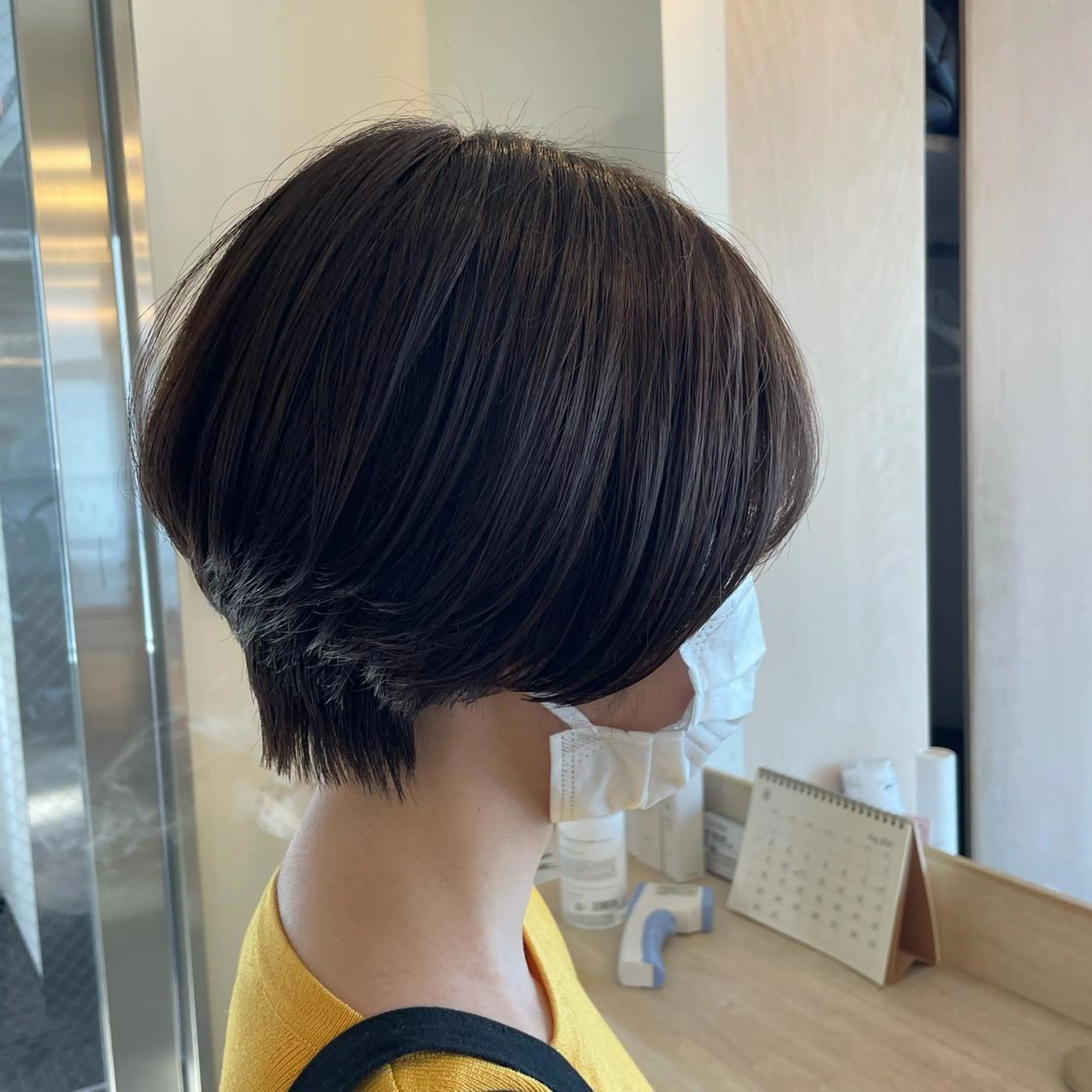 ショート カラー ミント ヘアカラー トリートメント ボブウルフ／ボブ Satsuki【名駅のヘアスタイル