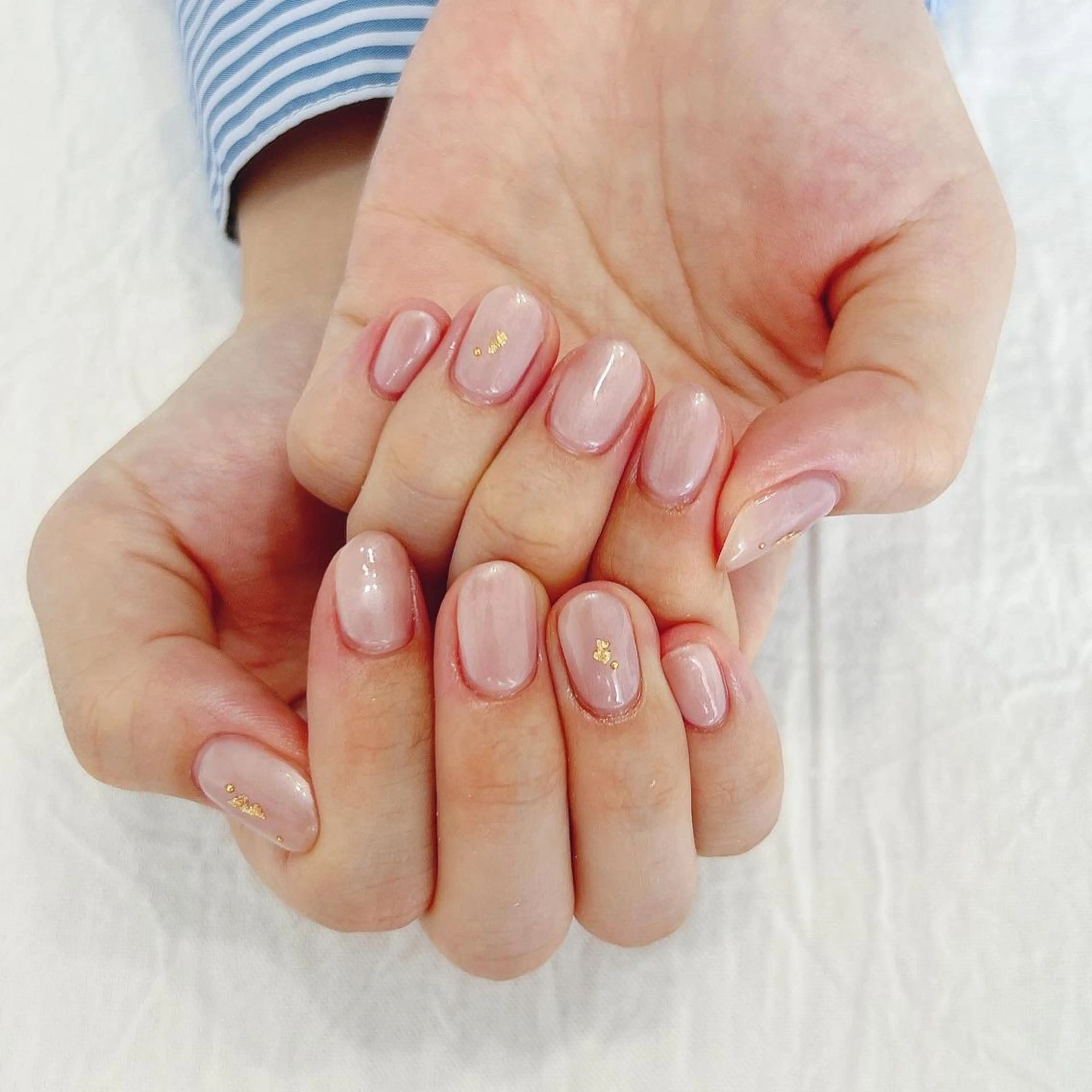 ネイル ラメ(グリッター) ニュアンスネイル ピンク シンプルネイル ハンドネイル peaberry nailのネイルデザイン