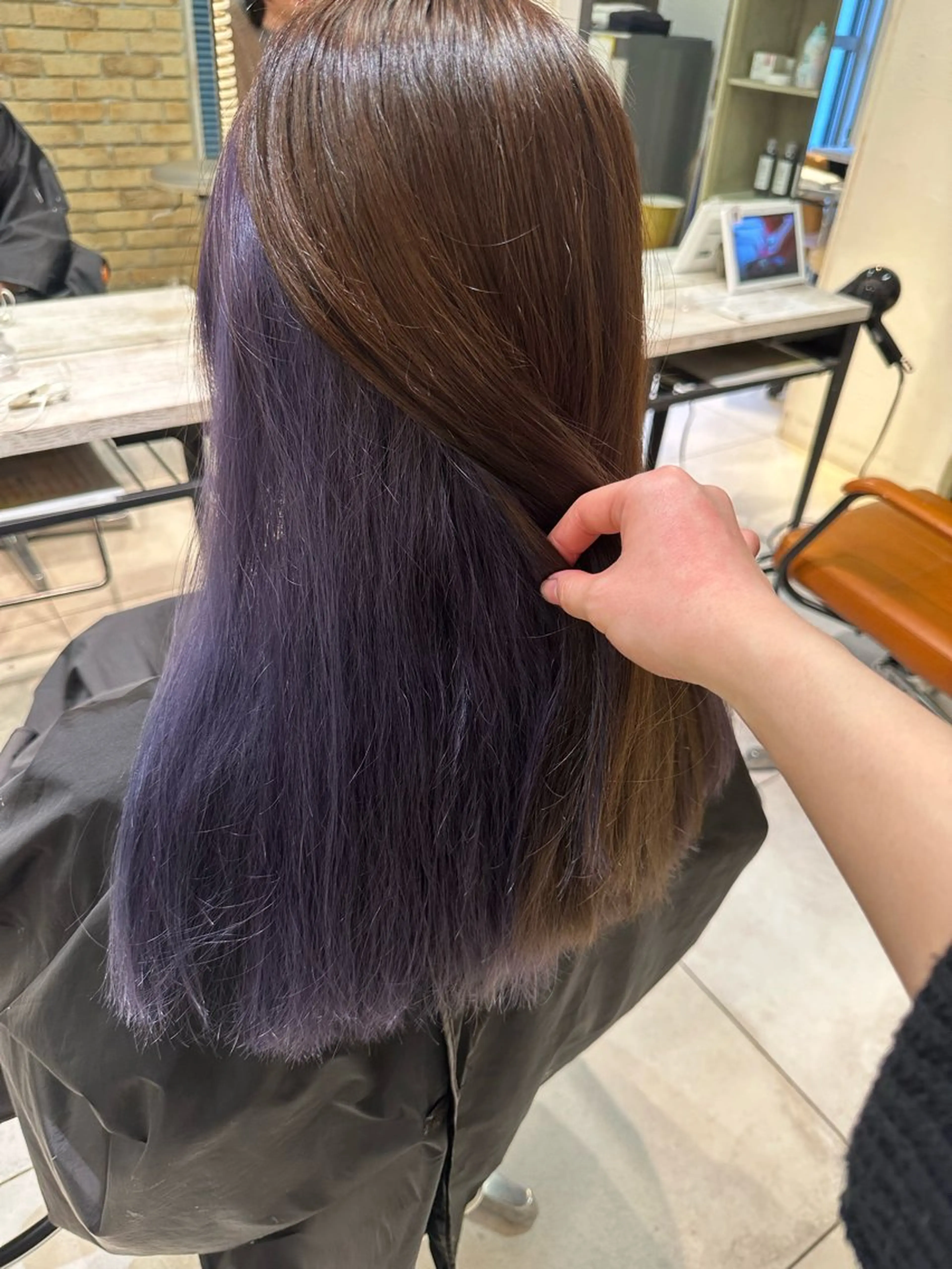 セミロング ヘアカラー トリートメント ブリーチカラーボブ sayo🧸🤎のヘアスタイル
