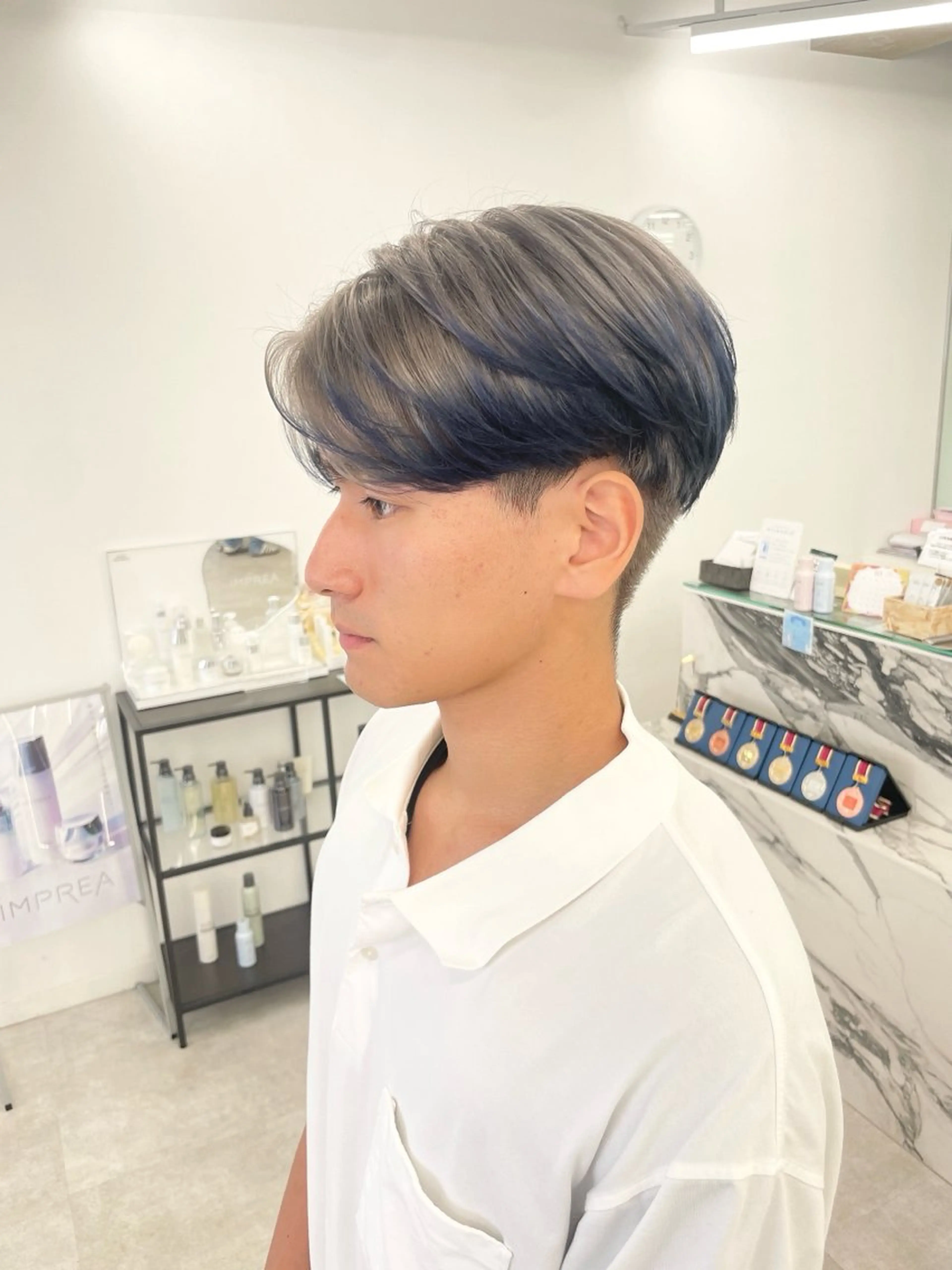 ショート ヘアアレンジ メンズ ヘアカラー トリートメント 【Brown】おじま のぞみのヘアスタイル