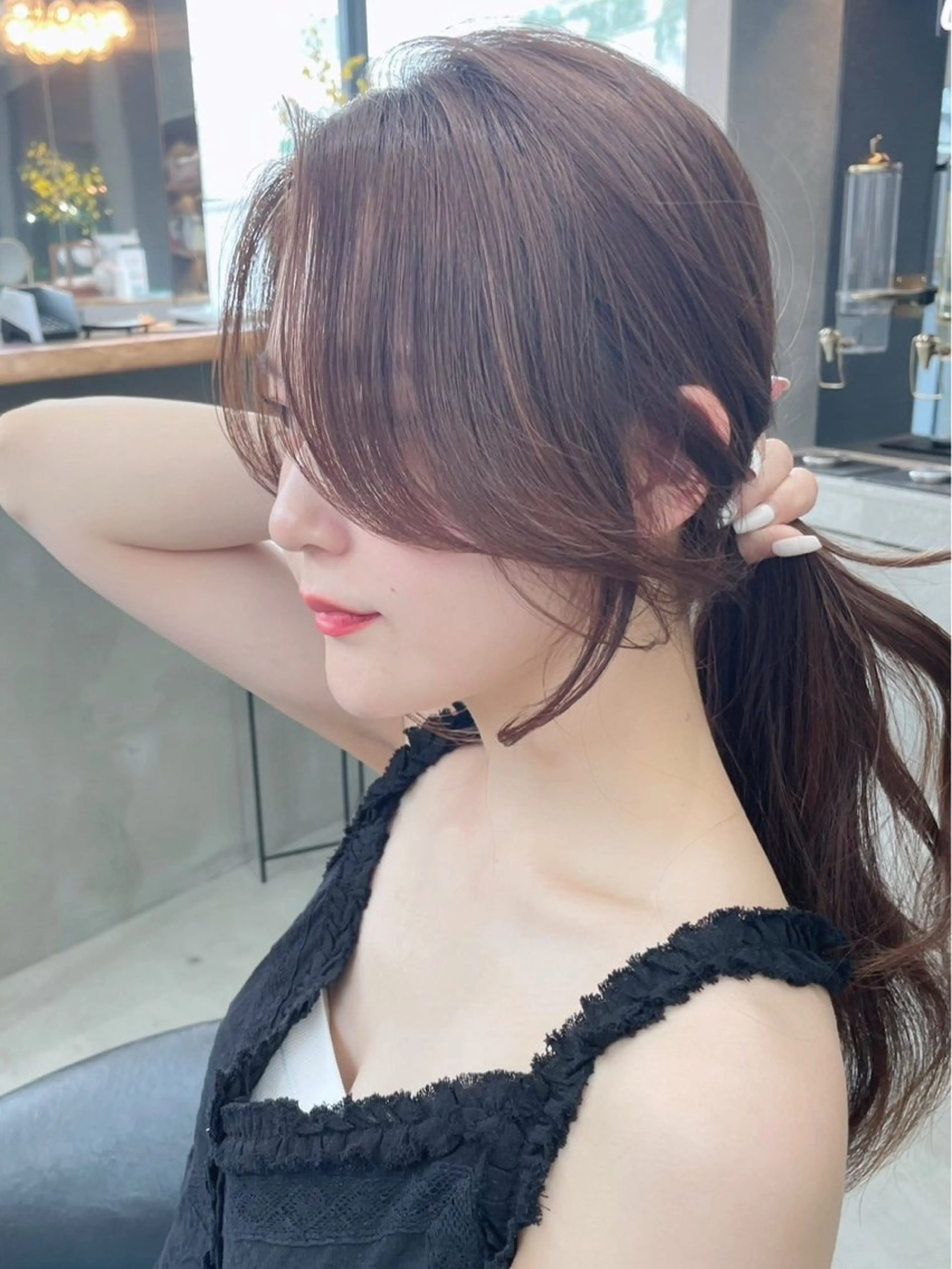 ロング カラー カット ヘアカラー トリートメント ヘッドスパ 山崎/ボブ縮毛矯正 レイヤー髪質改善のヘアスタイル