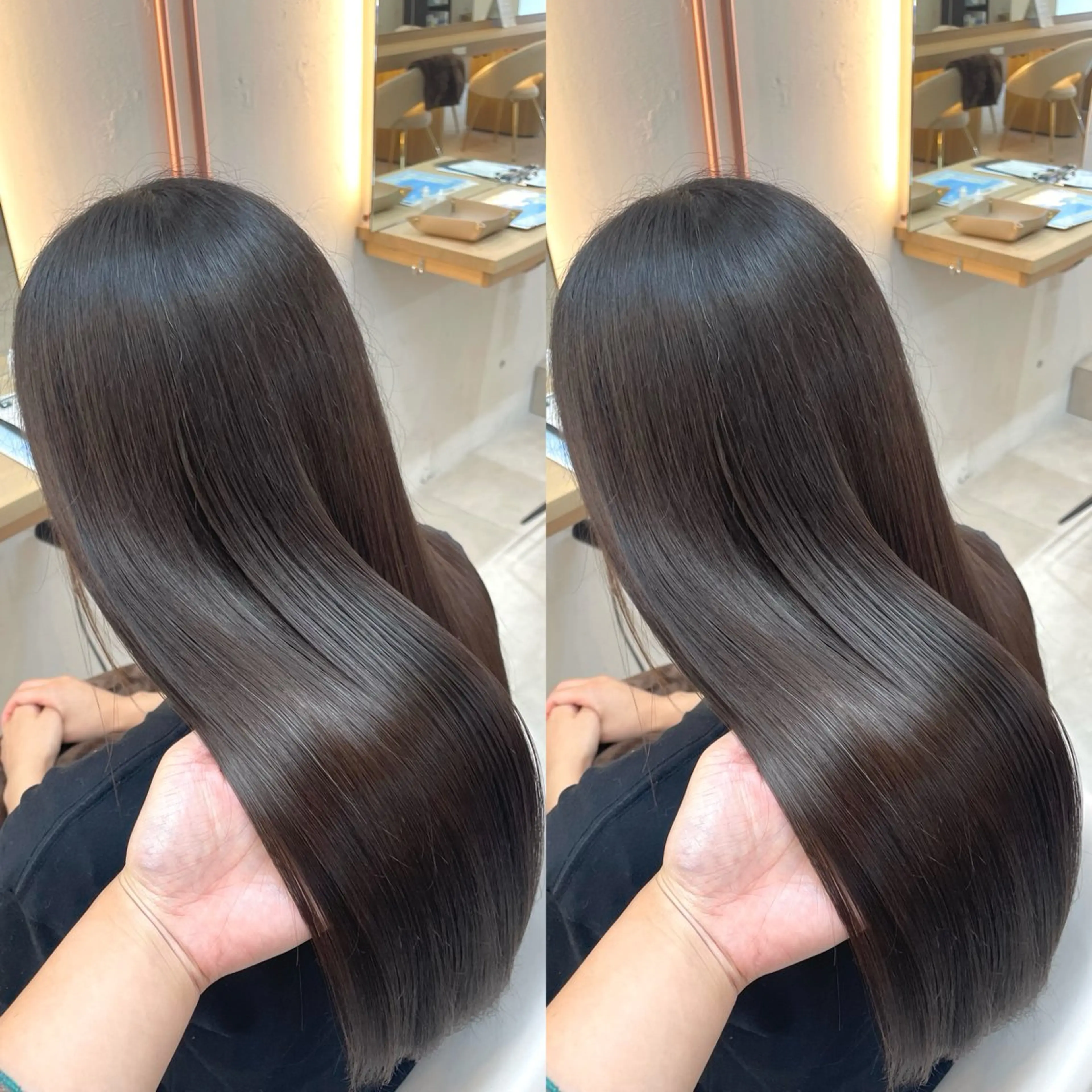 ロング カラー カット ヘアカラー トリートメント ヘアセット ブリーチ無し透明感 カラー🦕まどかのヘアスタイル
