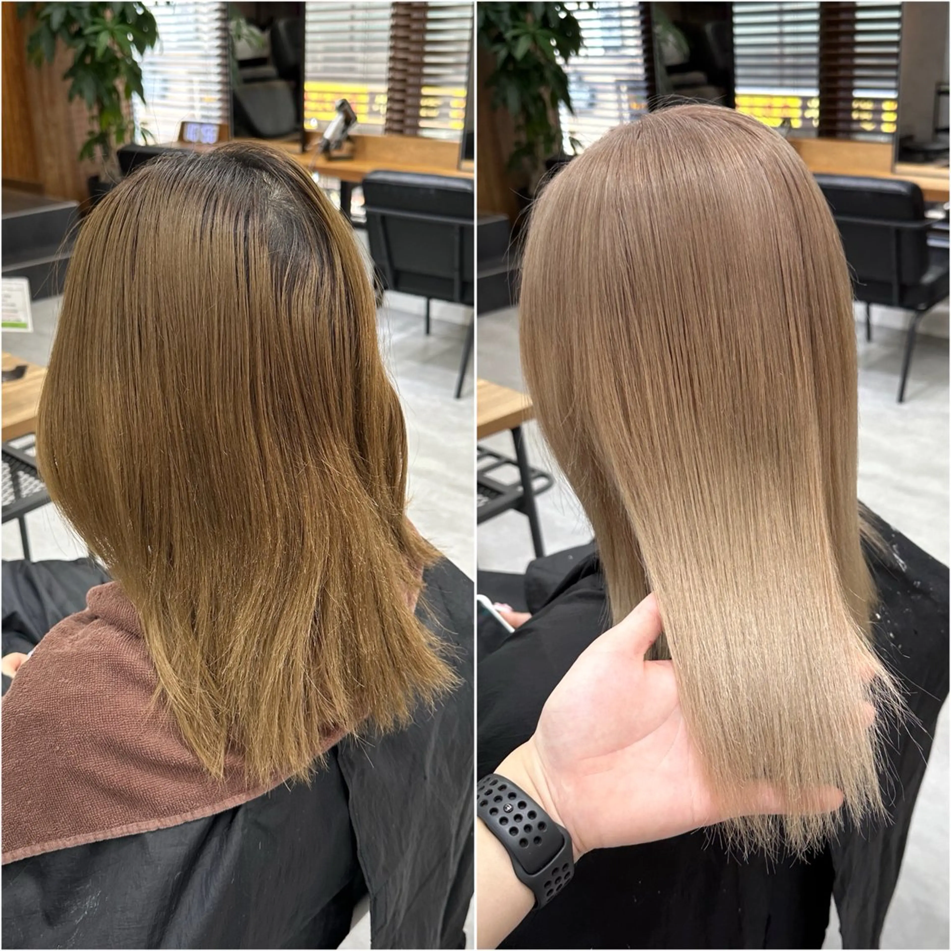 セミロング カラー ブリーチ ヘアカラー トリートメント 池袋🧡ダブルカラー /馴染ませエクステのヘアスタイル