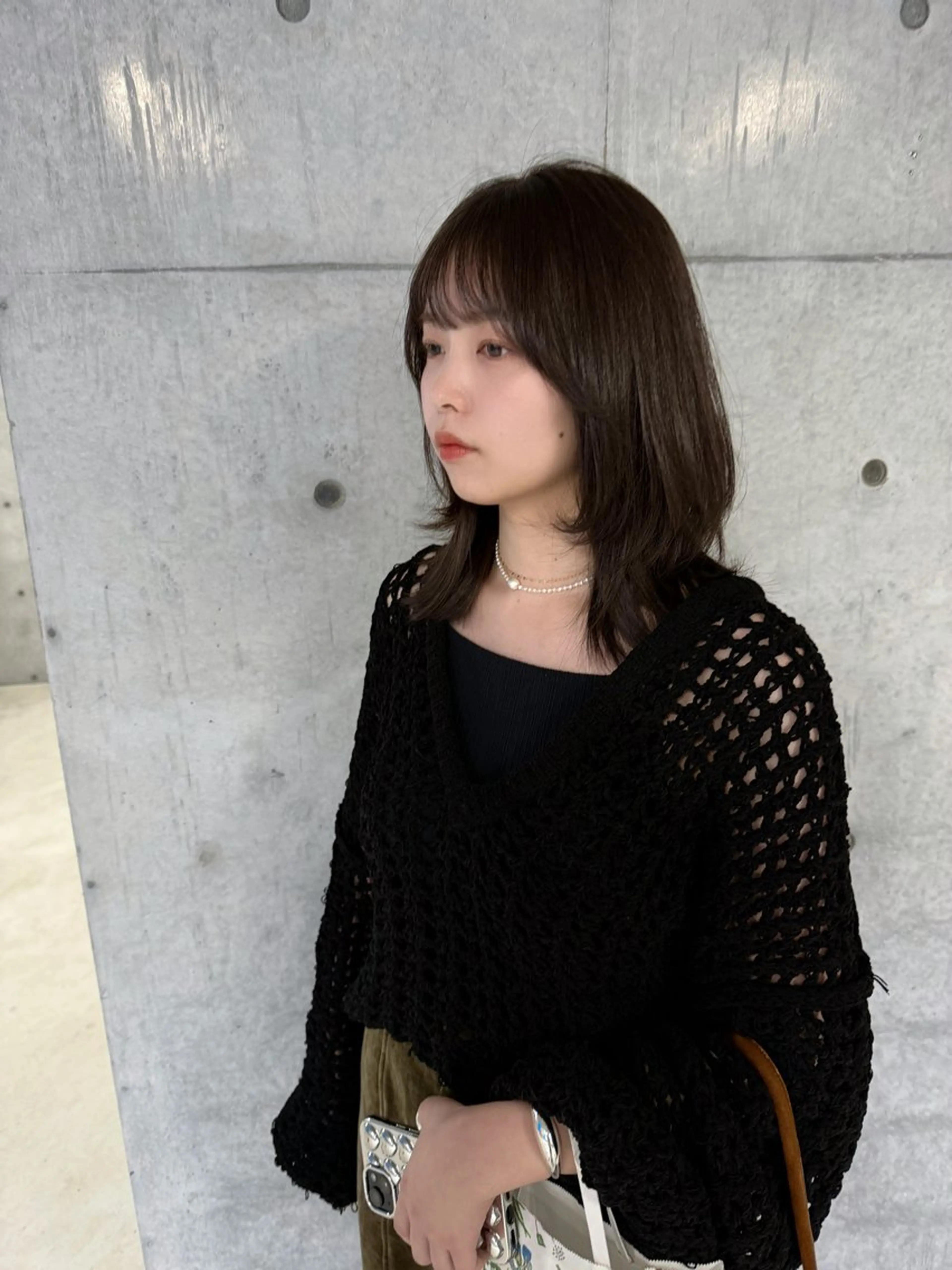 ミディアム ミディアムレイヤー アッシュ ボブ 顔周りカット レイヤーカット カット 日本一丁寧なカット/ 小林輝🍀︎のヘアスタイル