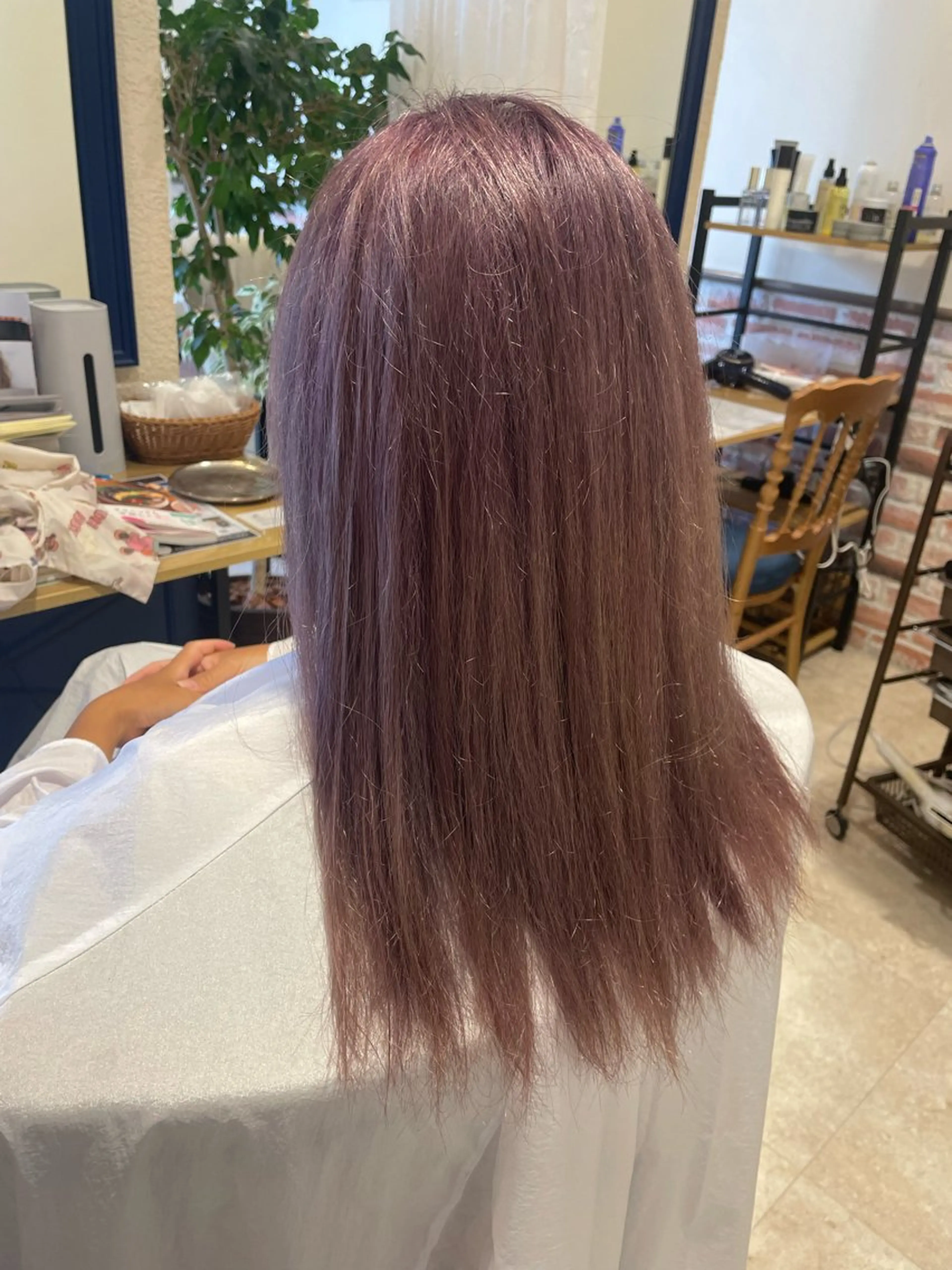 カラー ブリーチ ラベンダーカラー ラベンダーピンク ピンクカラー 縮毛矯正 YUSICA  所沢 イマムラ✳︎✴︎のヘアスタイル