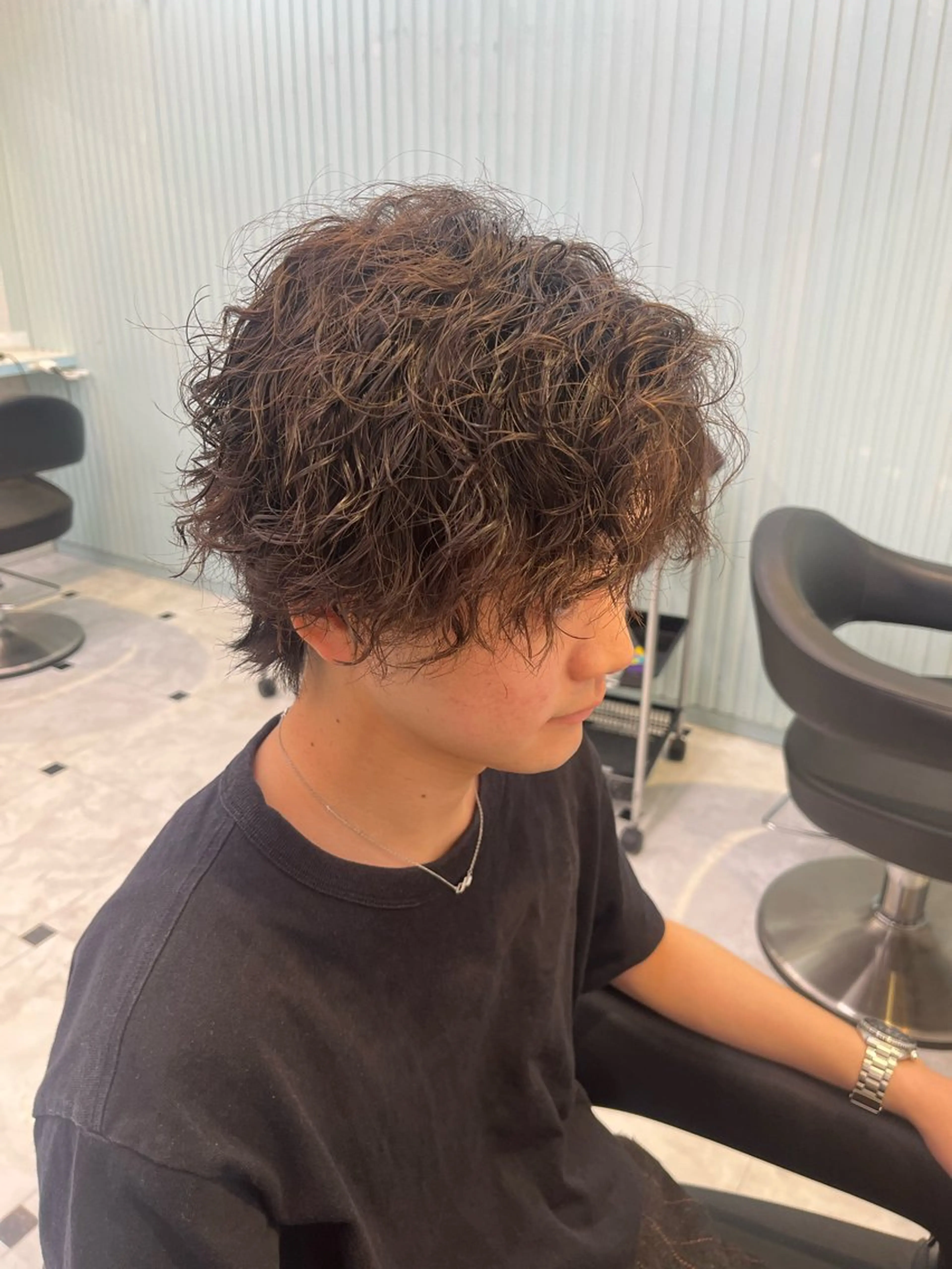 パーマ カット パーマ 💗ツヤ髪💗透け感 💗ブリーチなし💗のヘアスタイル