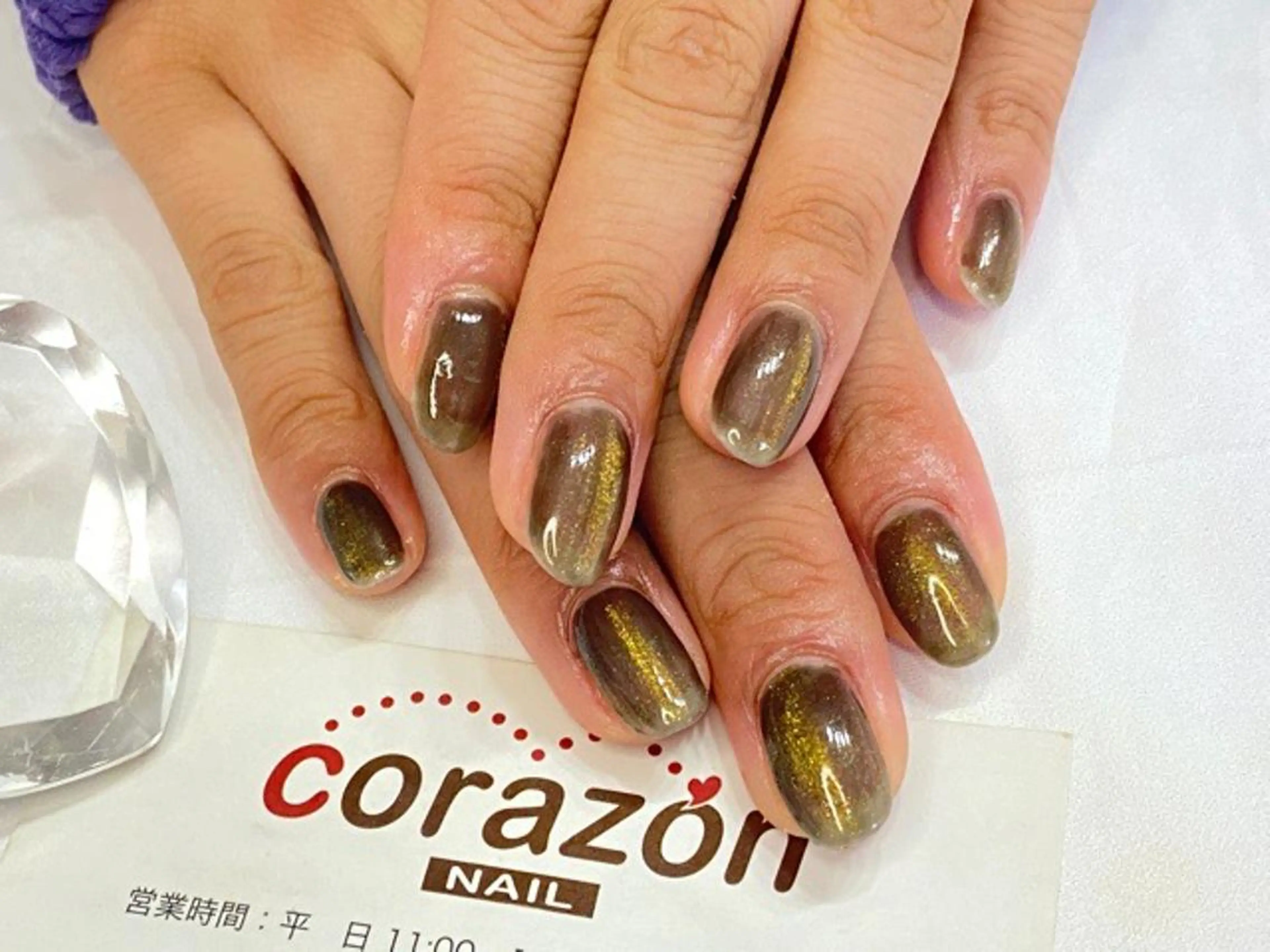 ネイル ジェルネイル マグネットネイル ワンカラーネイル ハンドネイル corazon所属・ネイリスト aicoのネイルデザイン