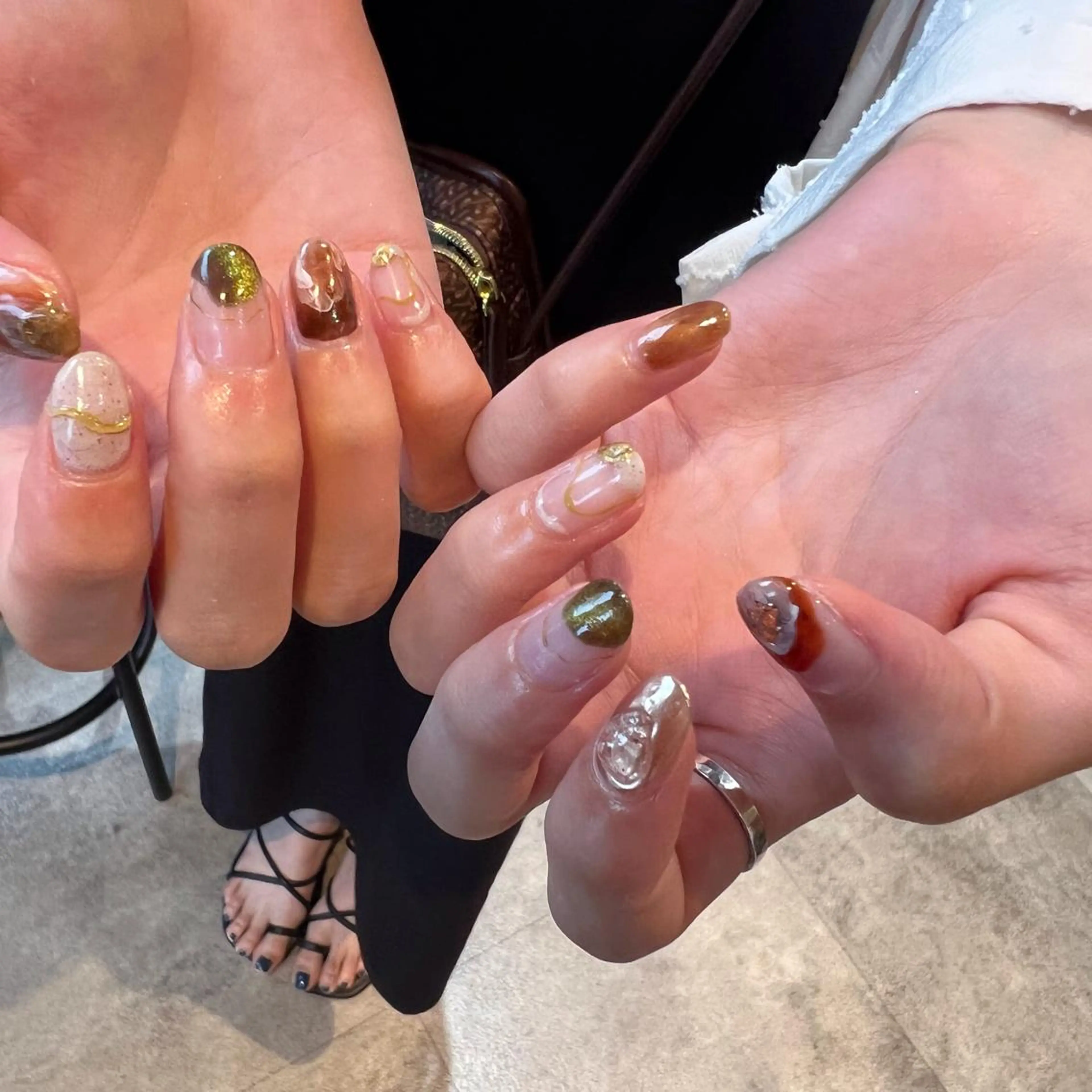 ネイル マグネットネイル ミラーネイル ニュアンスネイル パラジェル登録サロン N°nail 立川のネイルデザイン