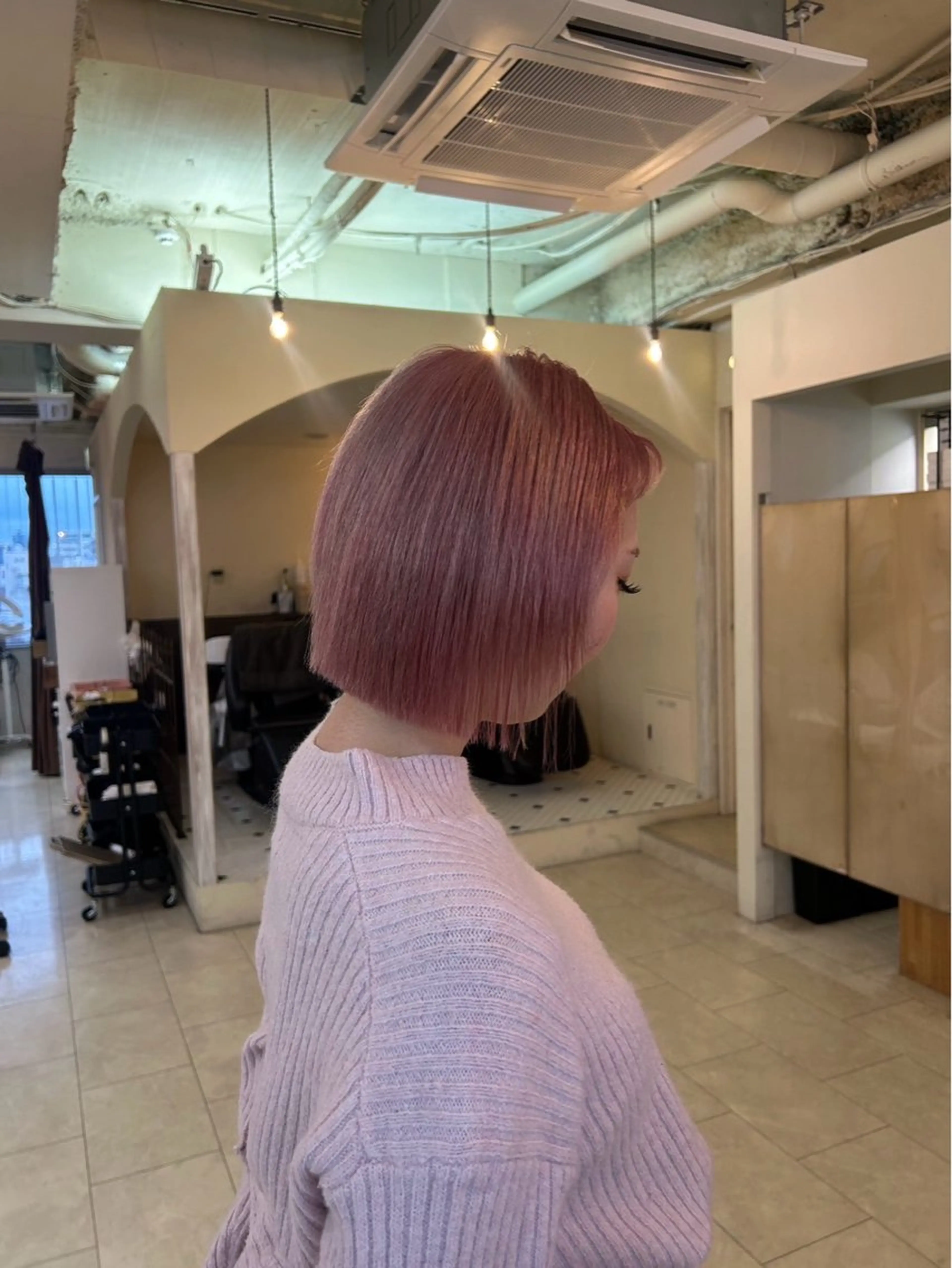 ショート カラー ブリーチ ピンクカラー 🍑暖色/ヘアセット NANOHA🍑のヘアスタイル