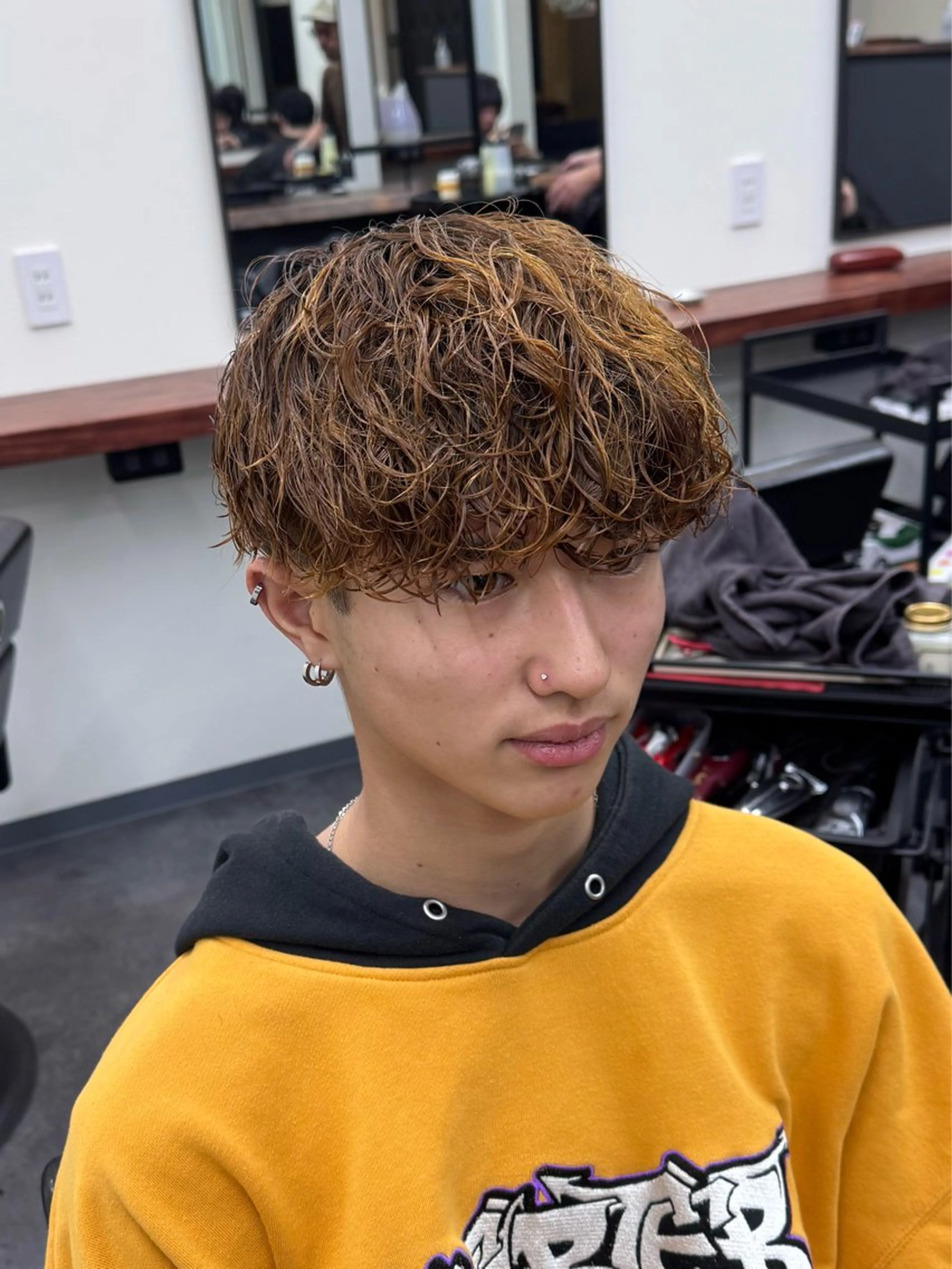 ショート パーマ メンズ メンズパーマ プードルパーマ プードルパーマ カット パーマ 柏メンズカットパーマ NO.1タイチのヘアスタイル