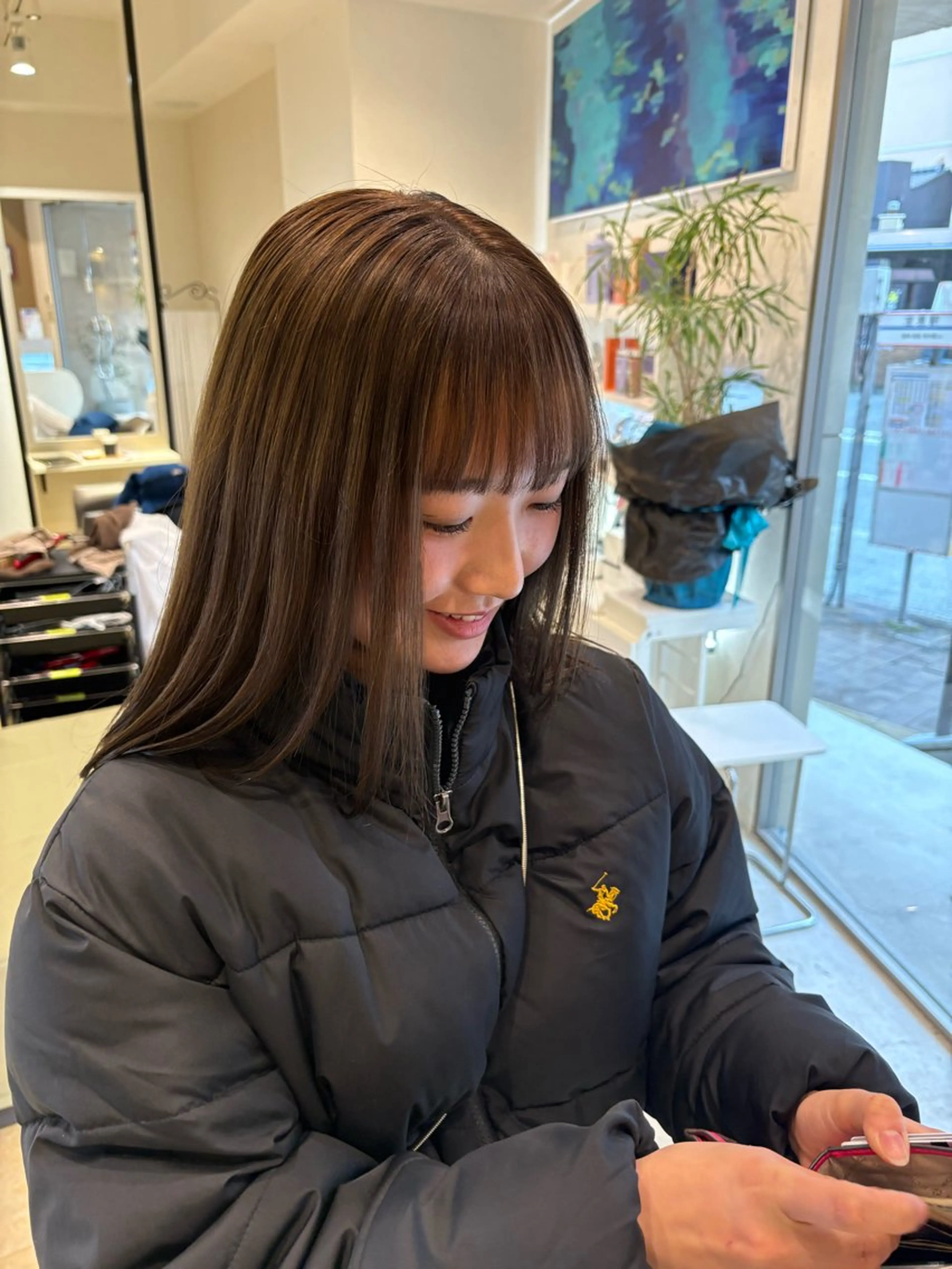 ミディアム パーマ 縮毛矯正 あいり 福岡美容師のヘアスタイル