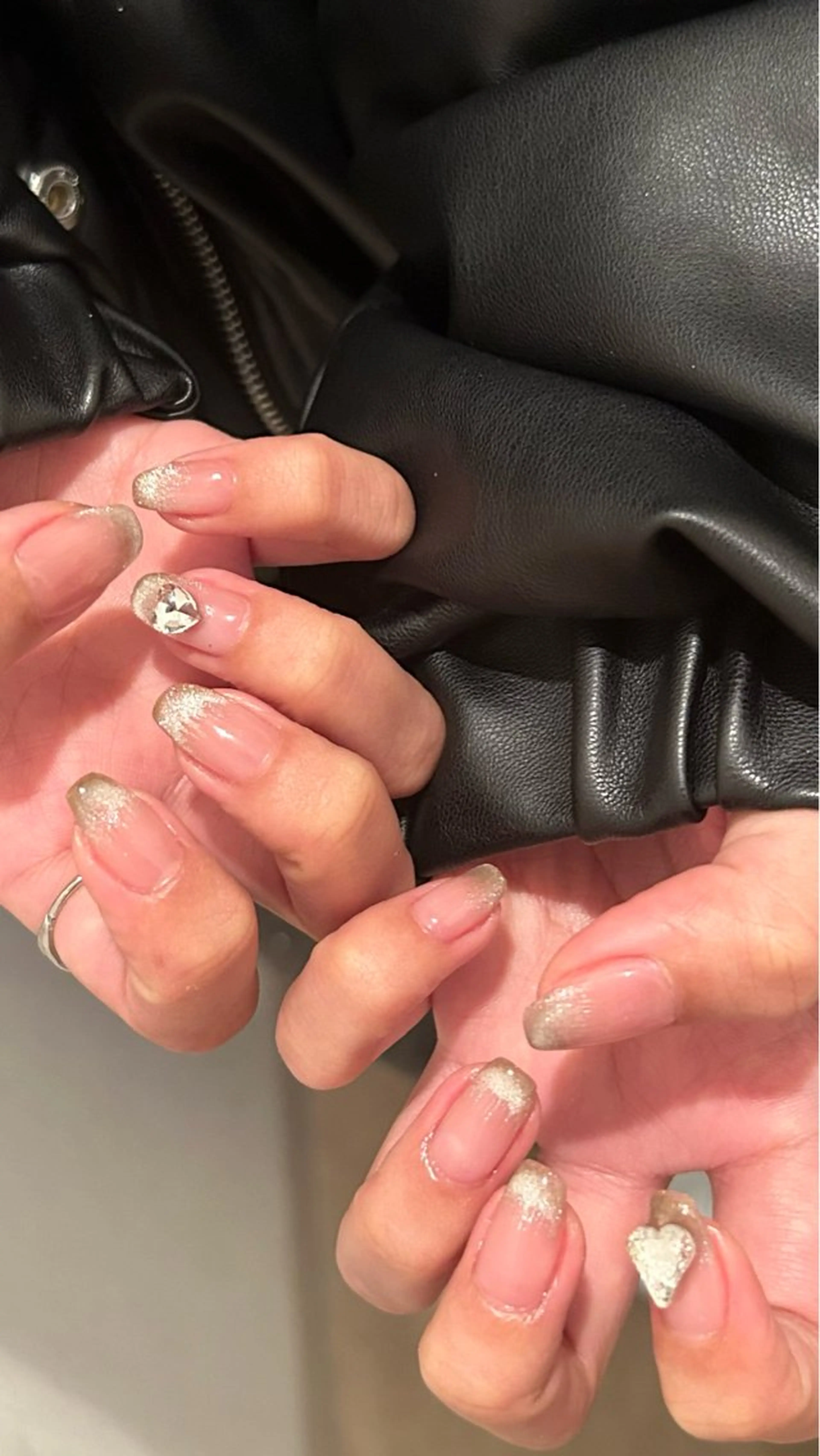 ネイル フレンチネイル グラデーション ハート 韓国ネイル マグネットネイル ハンドネイル Kai  nail Mayukoのネイルデザイン