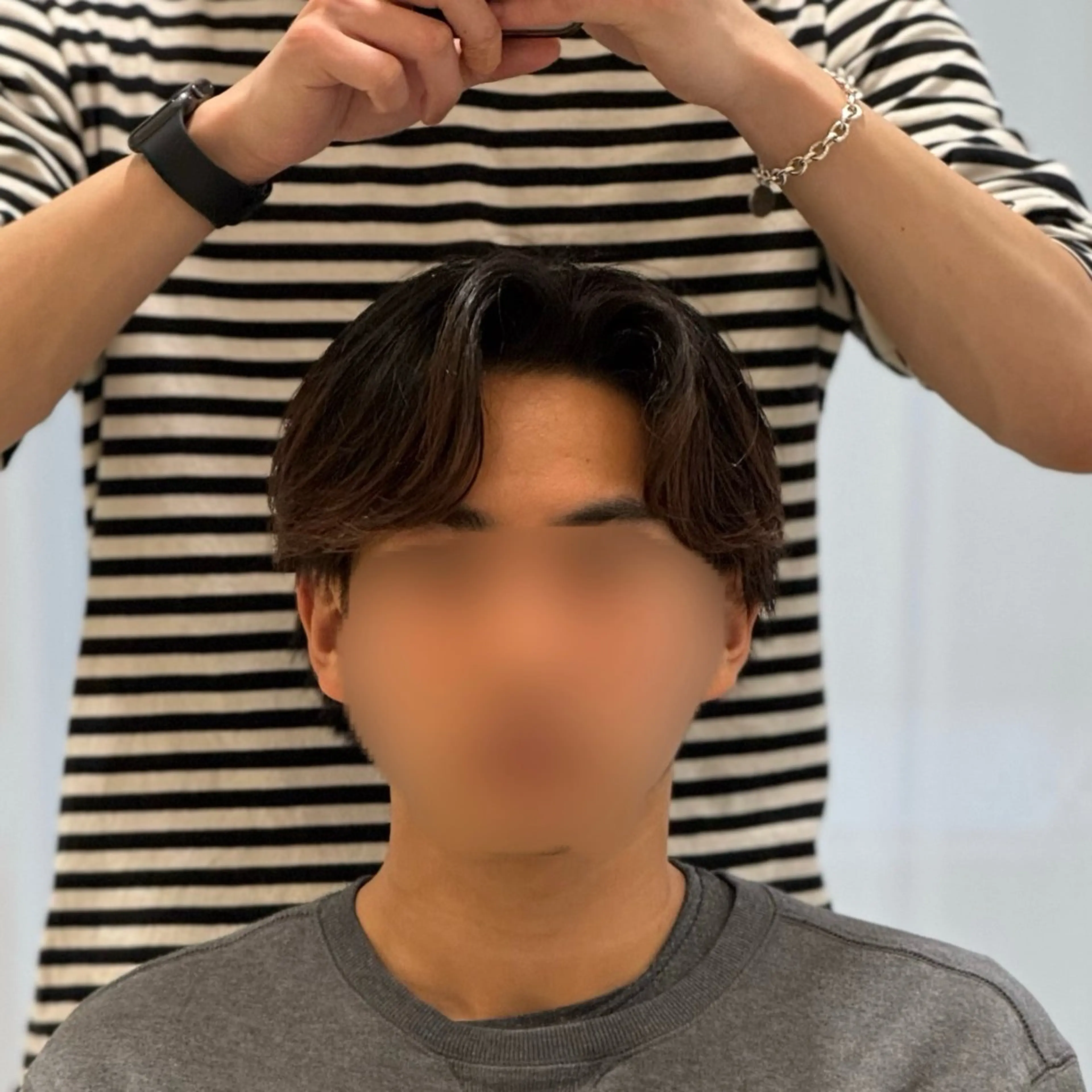 パーマ メンズ センターパート カルマパーマ メンズパーマ 曲がる縮毛/カルマパ ーマ/池袋/横村大全のヘアスタイル