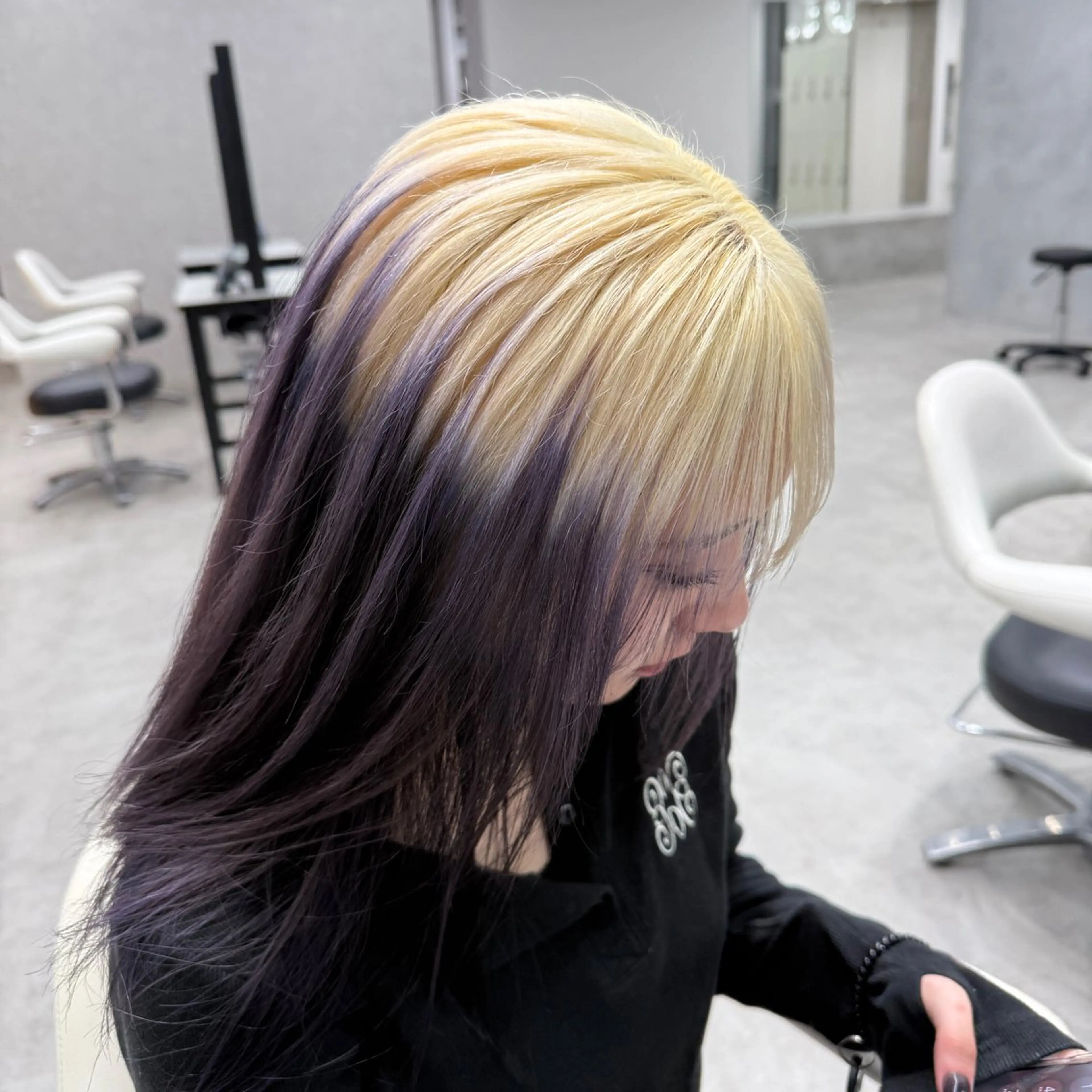 カラー 抜きっぱなしブロンド ブロンド ラベンダーカラー ヘアカラー カット¥1100 / 𝙍𝙪𝙣𝙖⟡.のヘアスタイル