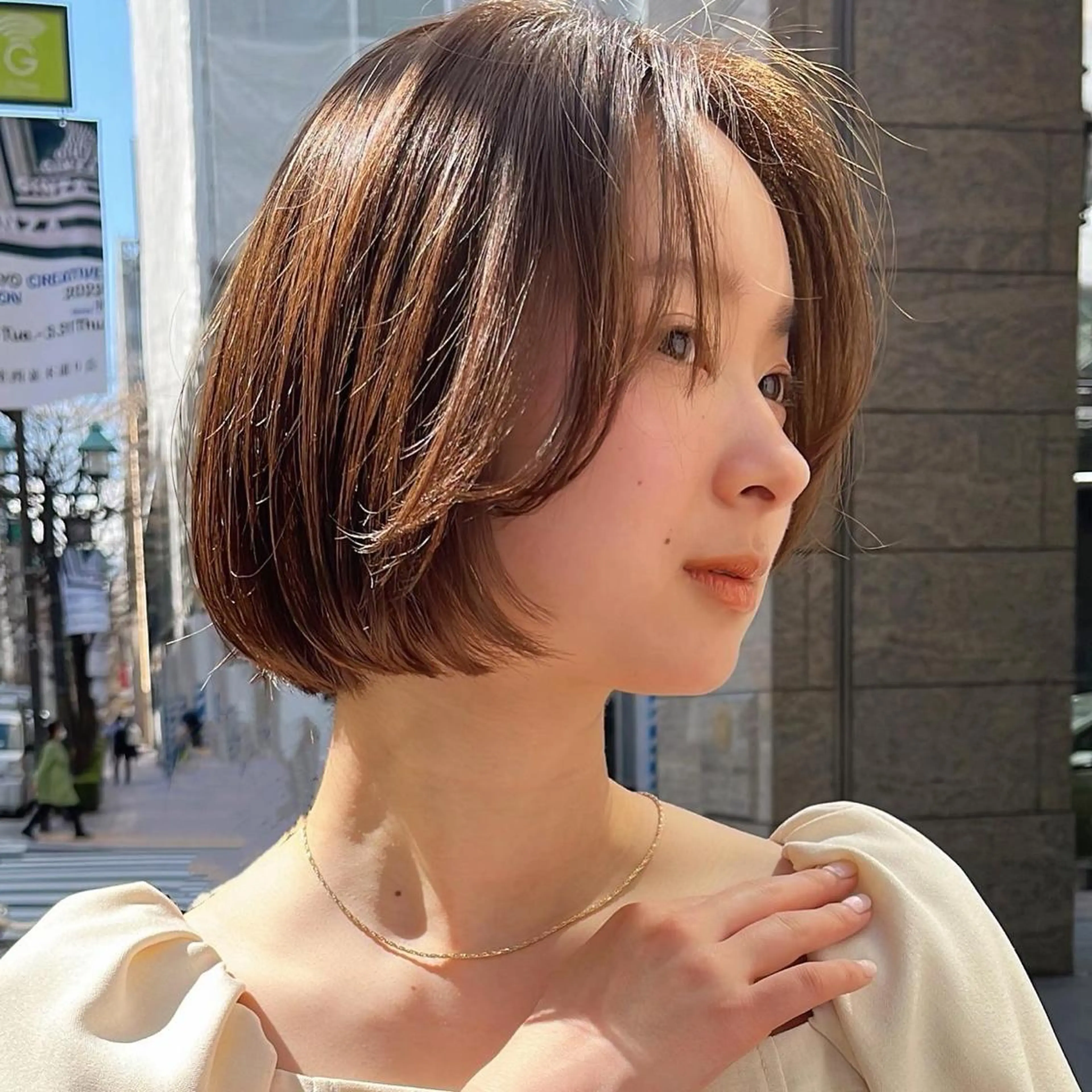 ミディアム カラー 🌱小顔ヘア/ボブ ミディアム/双葉🌱のヘアスタイル