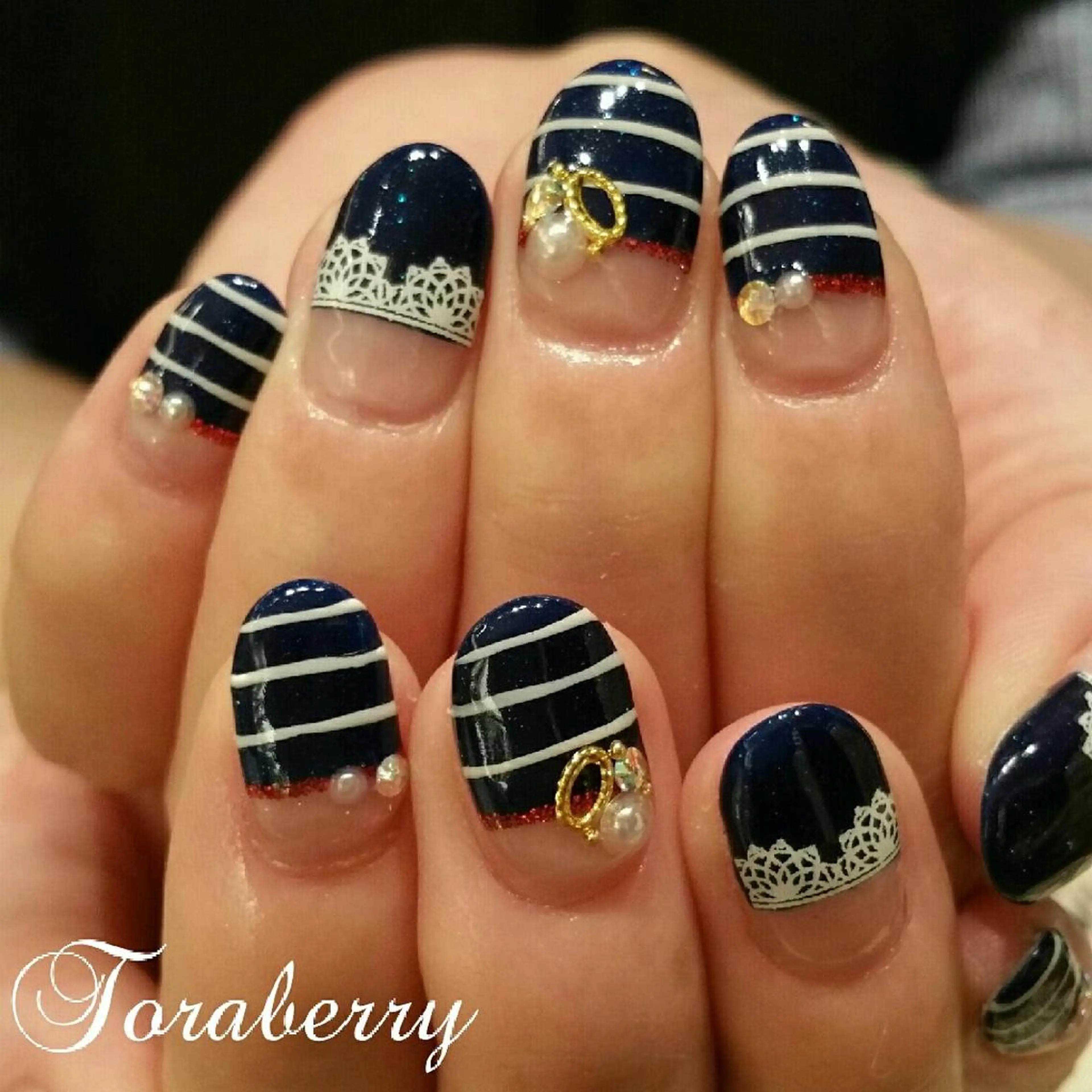 ネイル ボーダー ネイリスト なつみのネイルデザイン