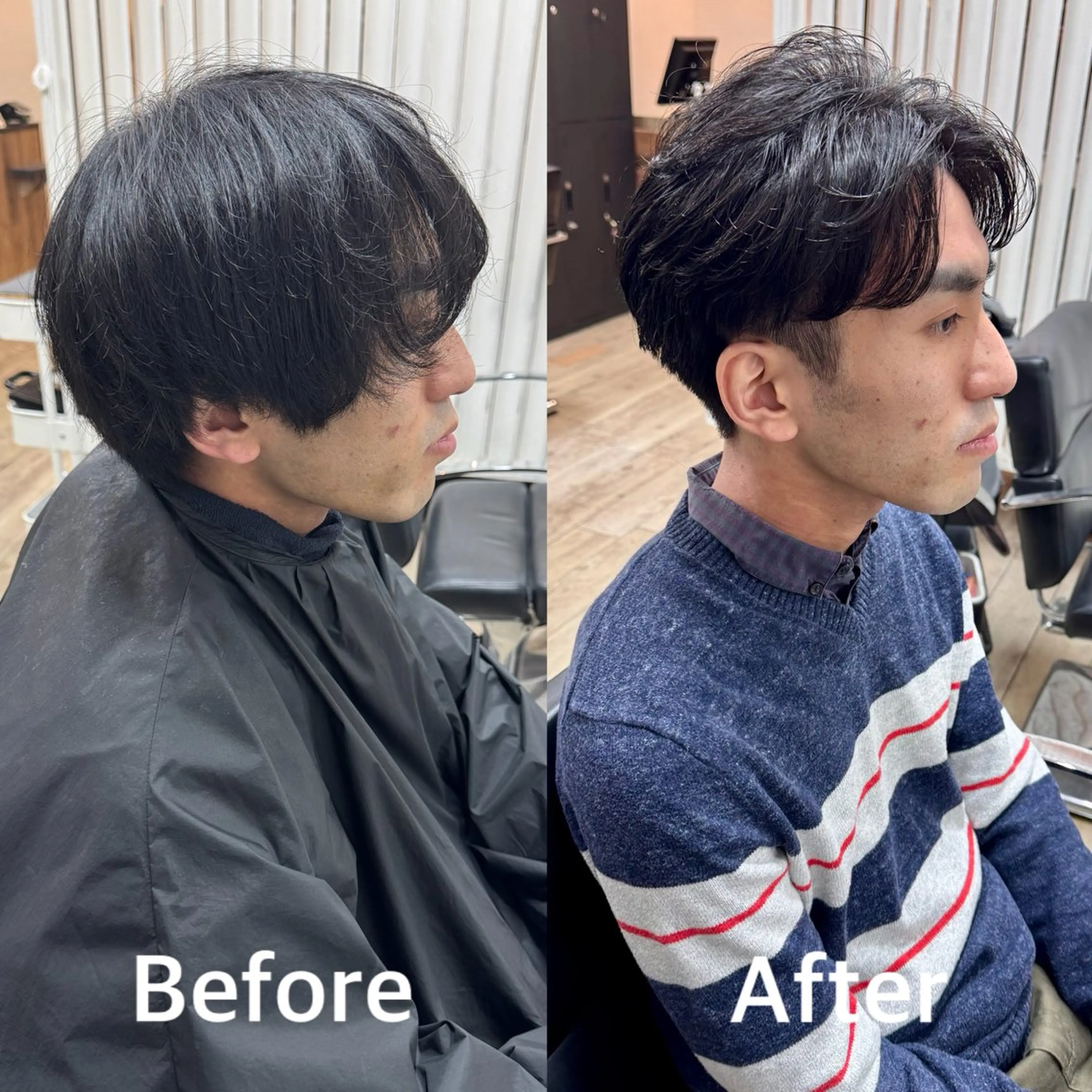 ミディアム パーマ メンズ ミディアムパーマ センターパート メンズパーマ 似合わせカット カット パーマ ヘアセット 【池袋/スパイキー ショート】ⓝⓘⓜⓤのヘアスタイル