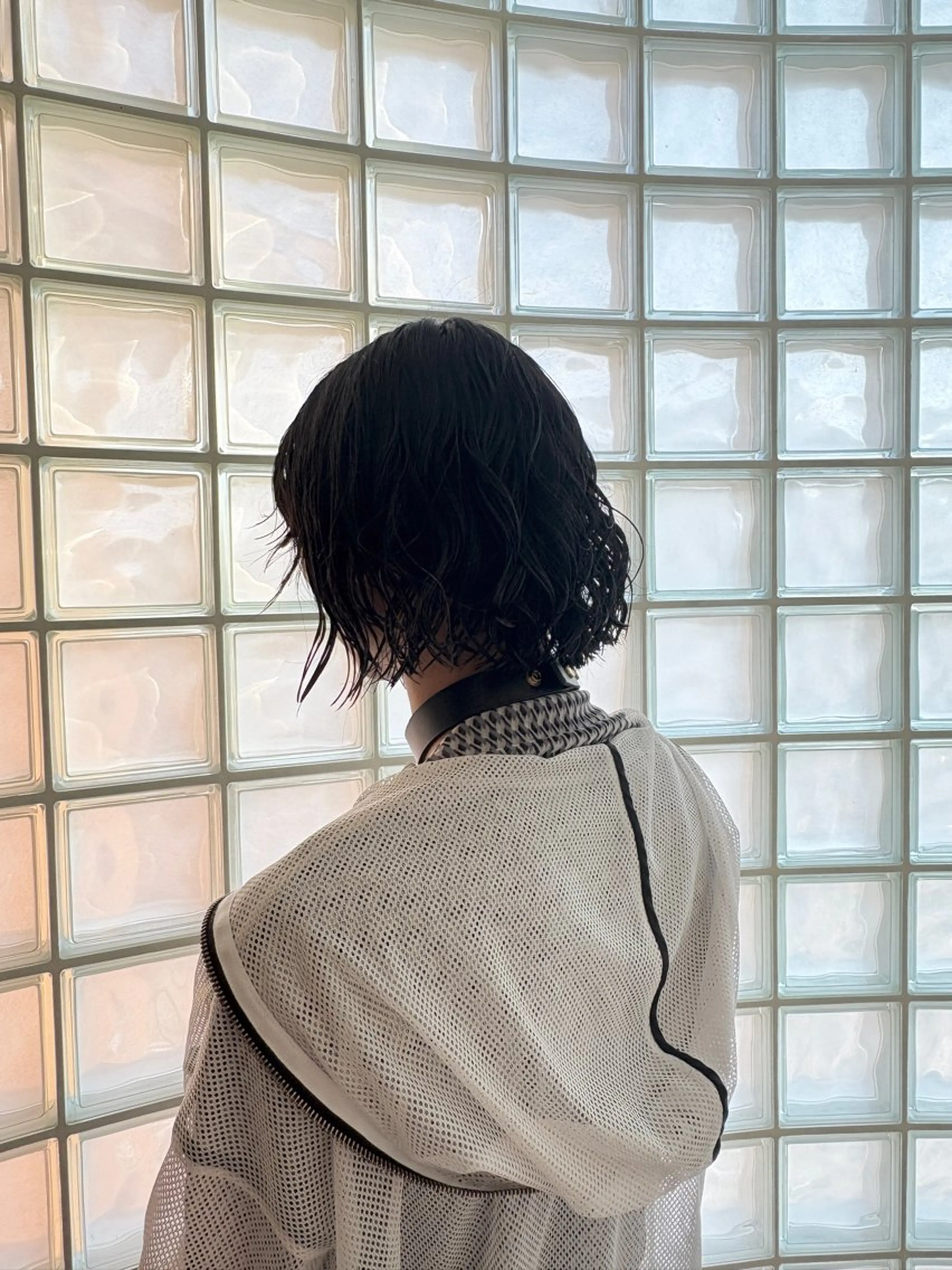 ミディアム パーマ メンズ カット パーマ 山野 華愛のヘアスタイル