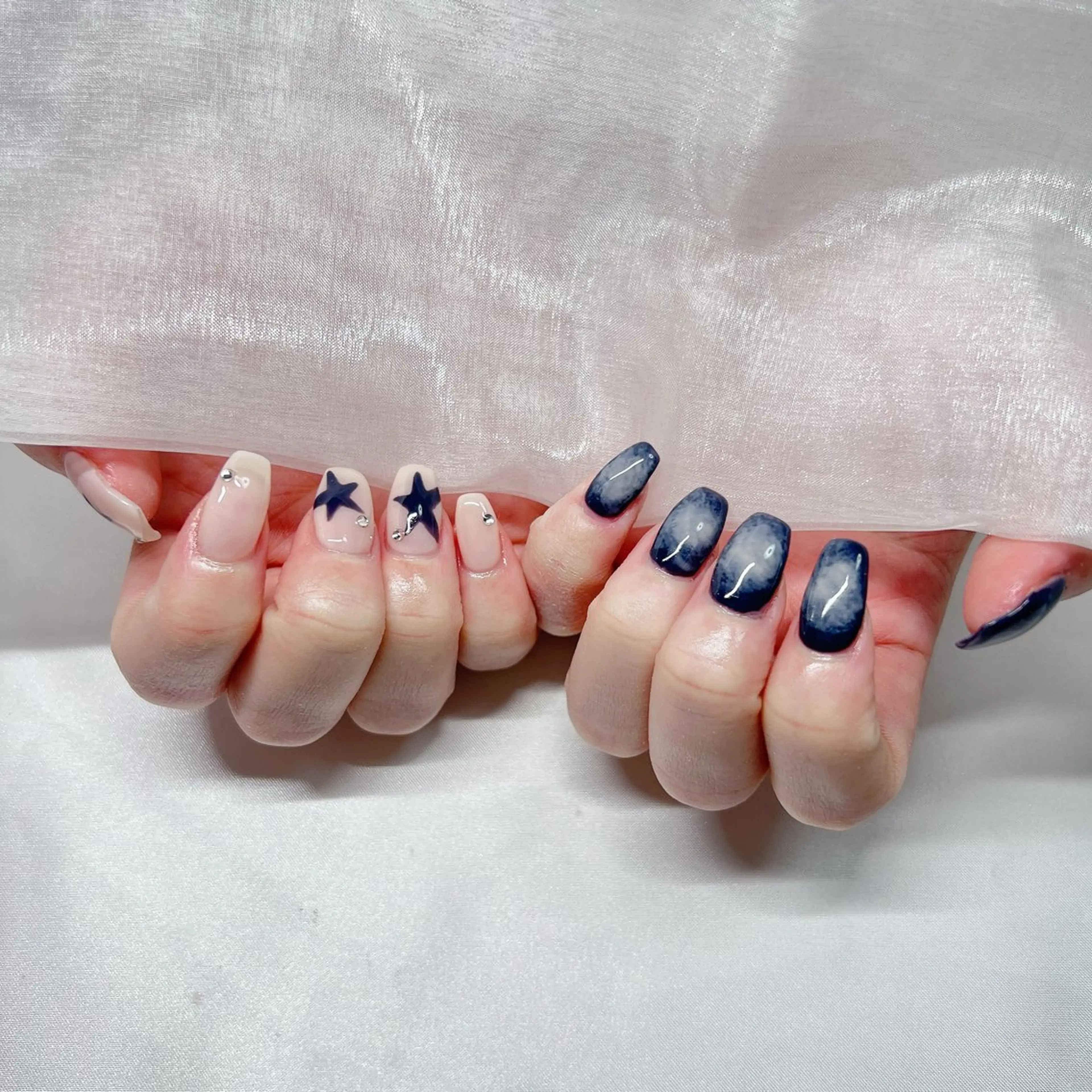 ネイル ジェルネイル 韓国ネイル ラメ(グリッター) マグネットネイル ミラーネイル ハンドネイル -nail salon-Reward所属・nail salon Rewardのネイルデザイン