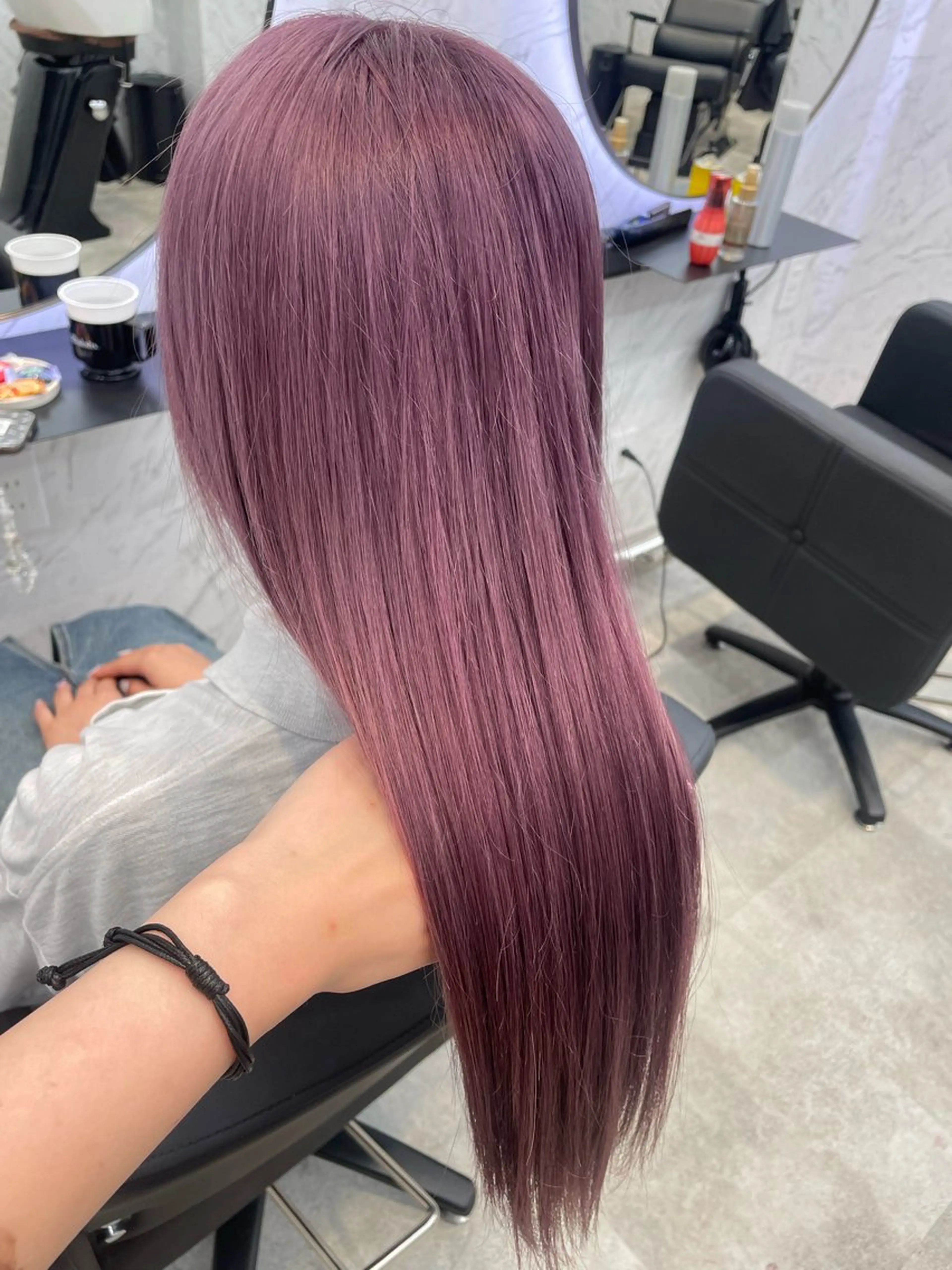 ロング カラー ラベンダーカラー ピンクカラー ピンクラベンダー カット ヘアカラー hair salon dot. mooda 韓国風サロン 町田店所属・韓国風ヘア🎀🩶 /♡𝓝𝓸𝓪♡のヘアスタイル