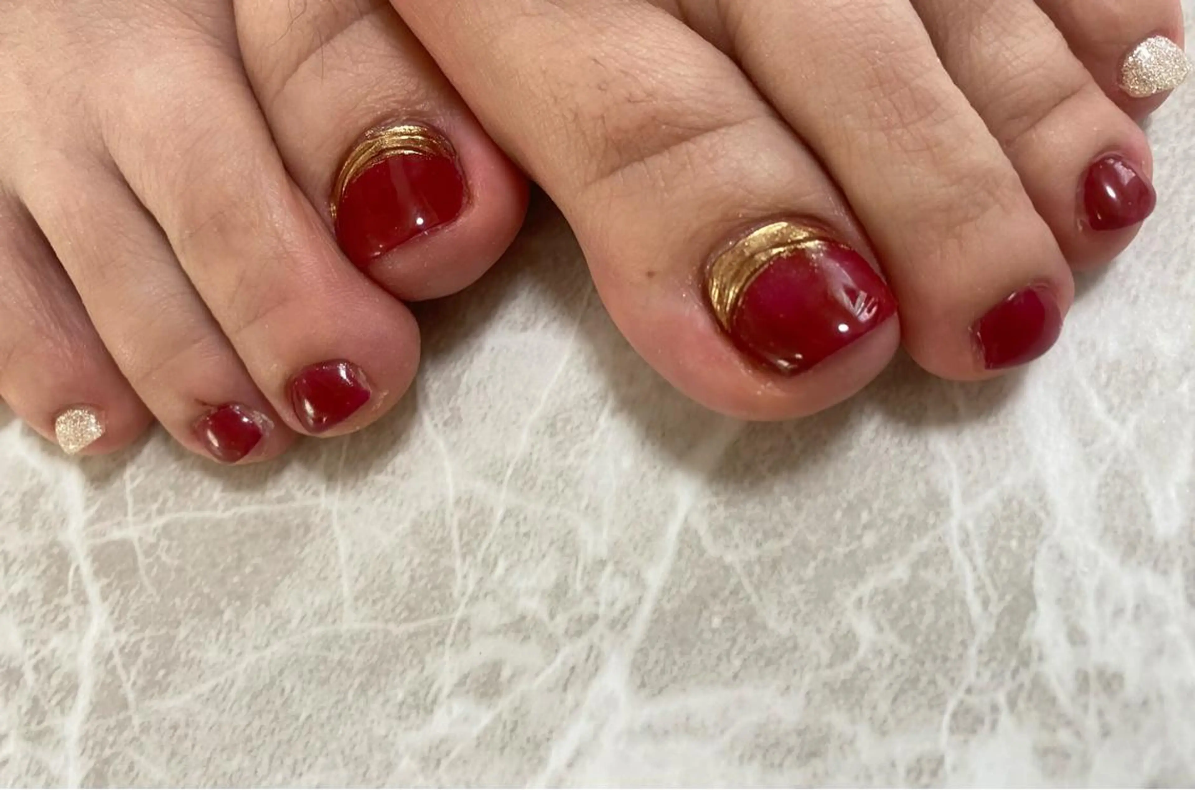 ネイル フットネイル フットネイル Nailsalon Sunflowerのネイルデザイン
